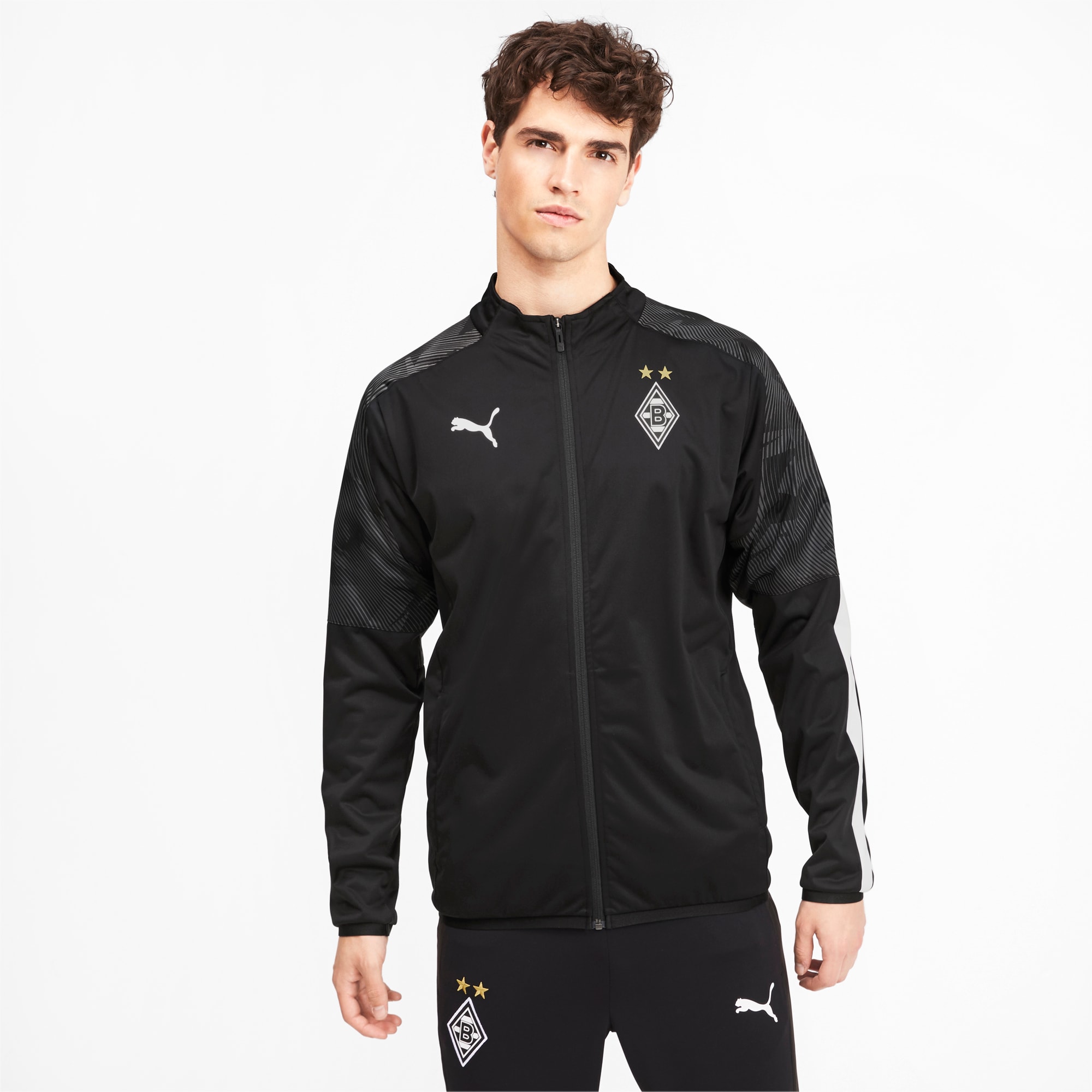 Borussia Mönchengladbach Sideline Jacket voor Heren, Zwart, Maat S | PUMA