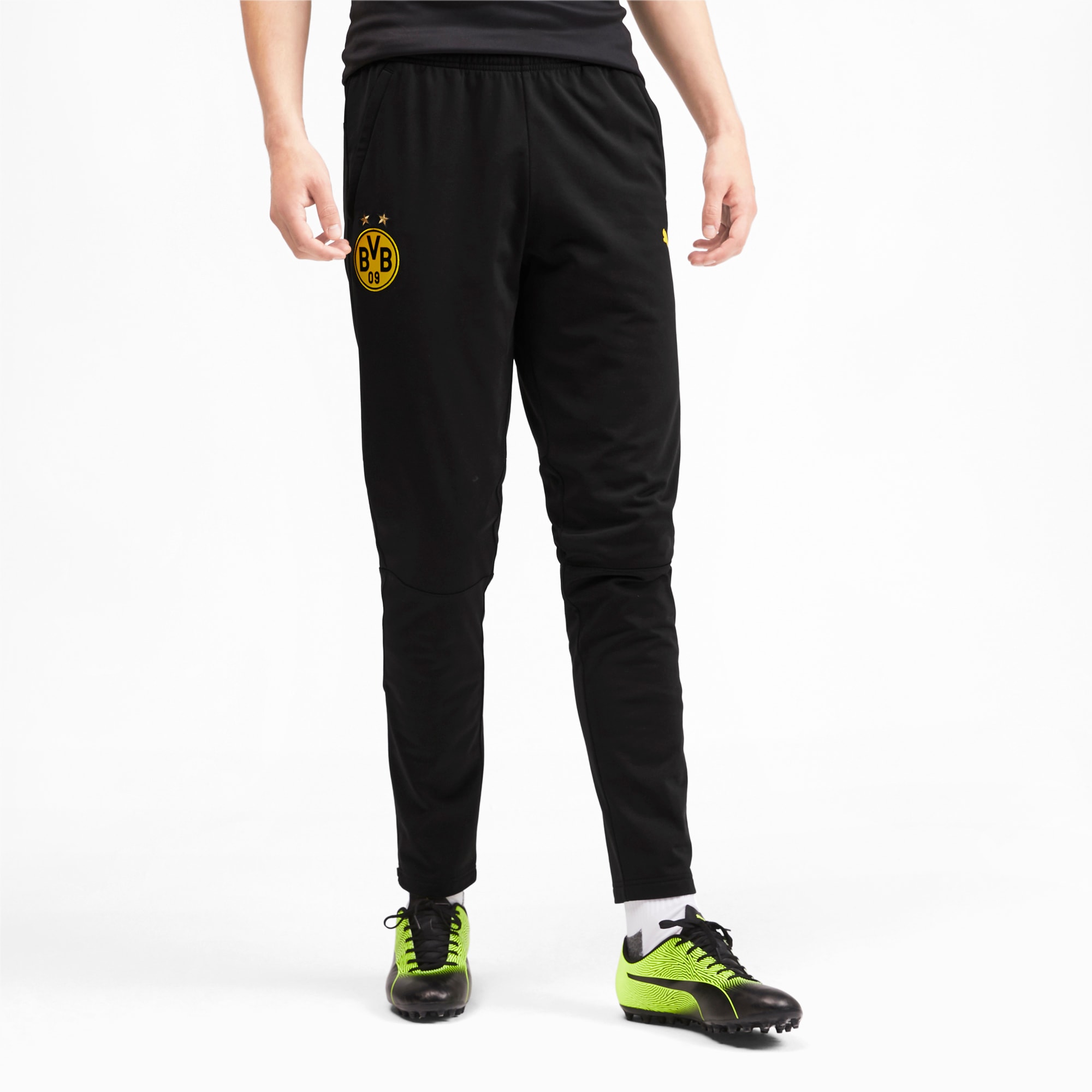 PUMA Pantalon de survêtement BVB pour Homme, Noir/Jaune, Taille XXL, Vêtements