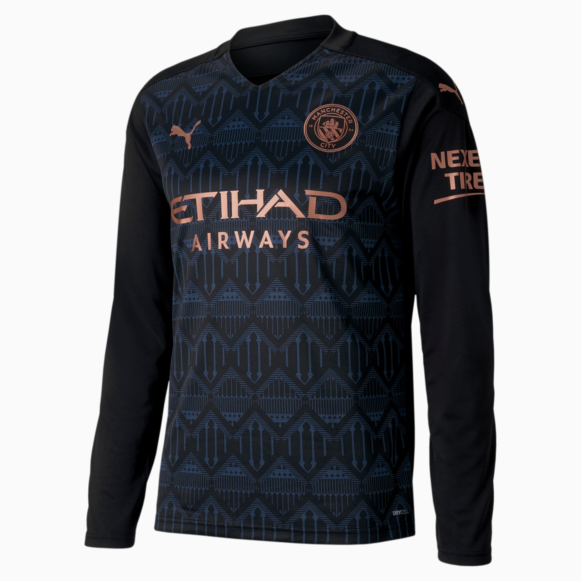 PUMA Maillot extérieur à manches longues Man City Replica pour Homme, Noir/Bleu, Taille L, Vêtements