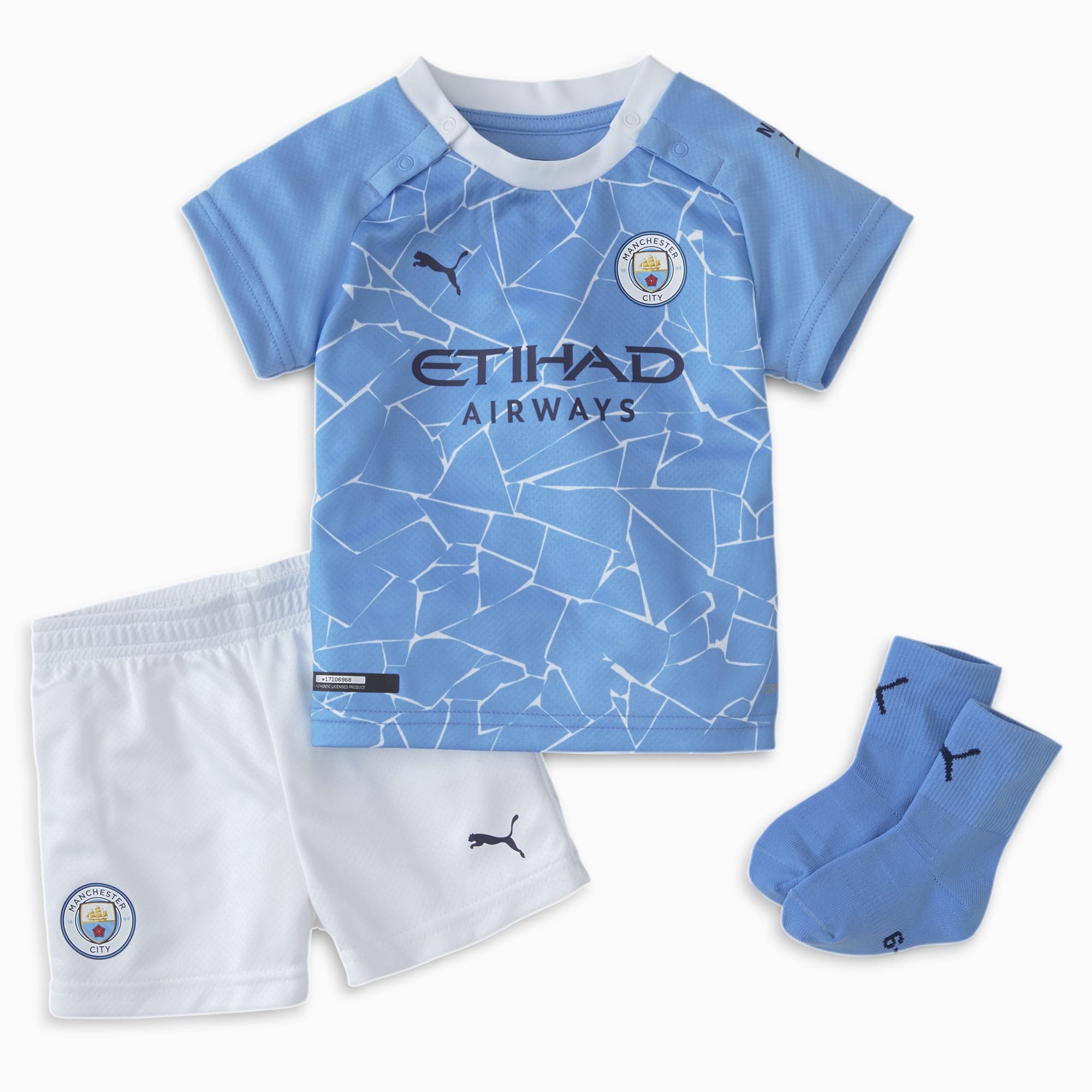 PUMA Mini set Domicile Manchester City enfant et adolescent, Bleu, Taille 74, Vêtements