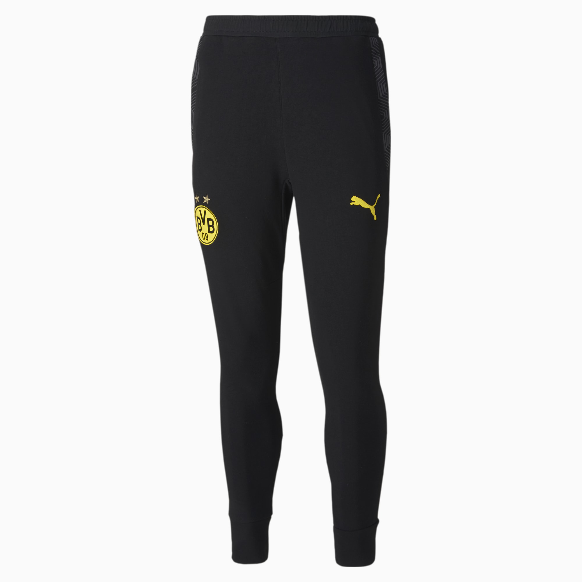 PUMA Pantalon en sweat BVB Casuals Football, Noir, Taille S, Vêtements