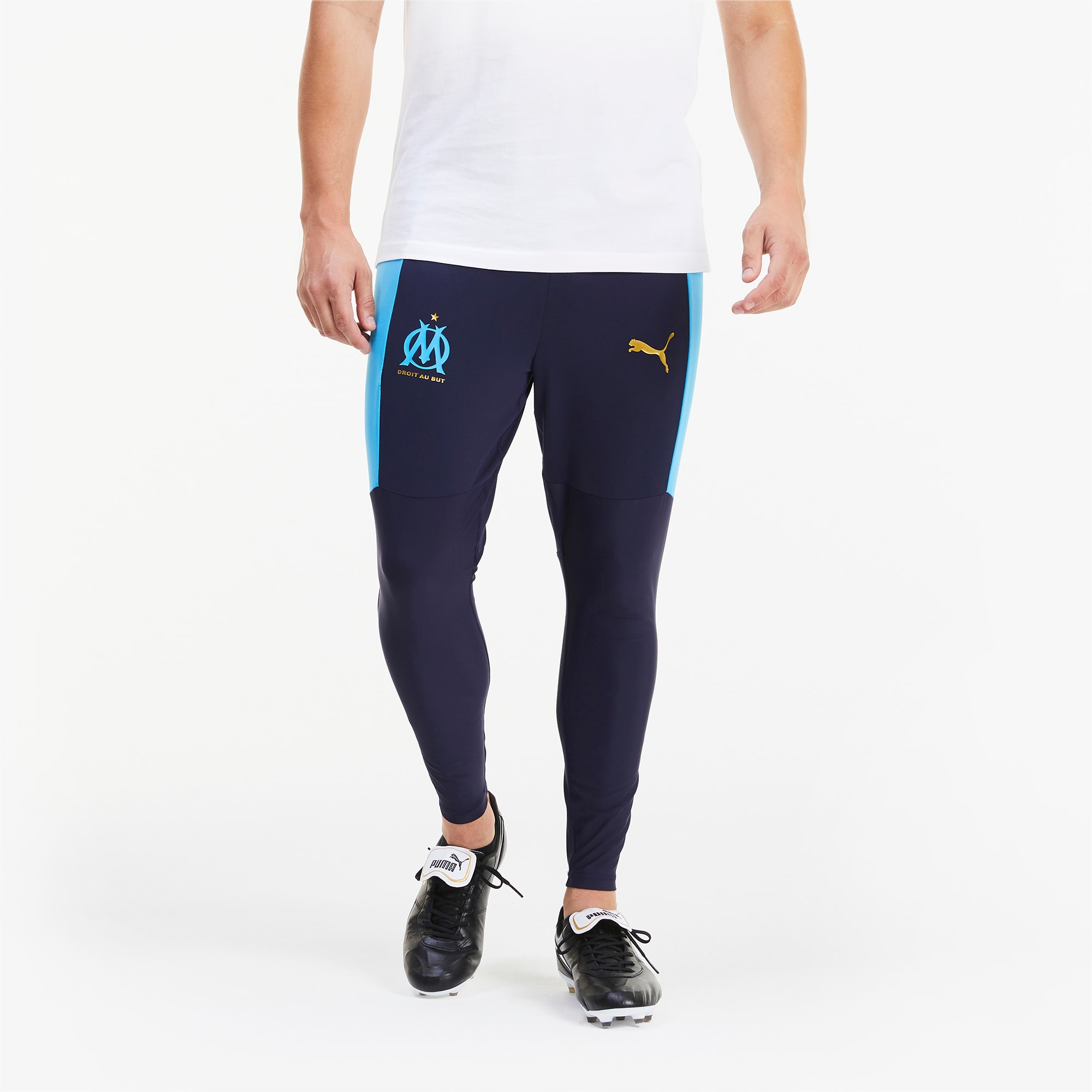 PUMA Pantalon de survêtement Olympique de Marseille Pro pour Homme, Bleu, Taille XL, Vêtements