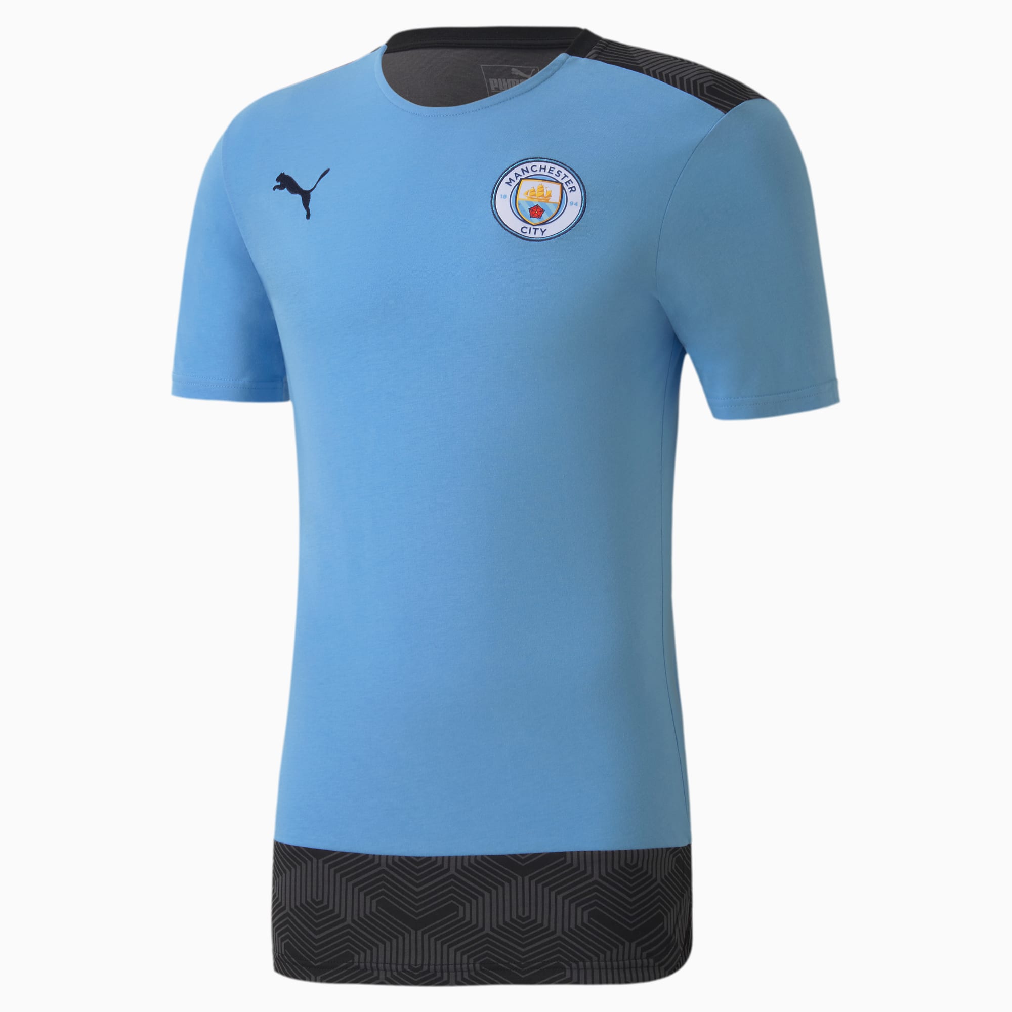 PUMA T-Shirt de football Man City Casuals pour Homme, Bleu, Taille L, Vêtements