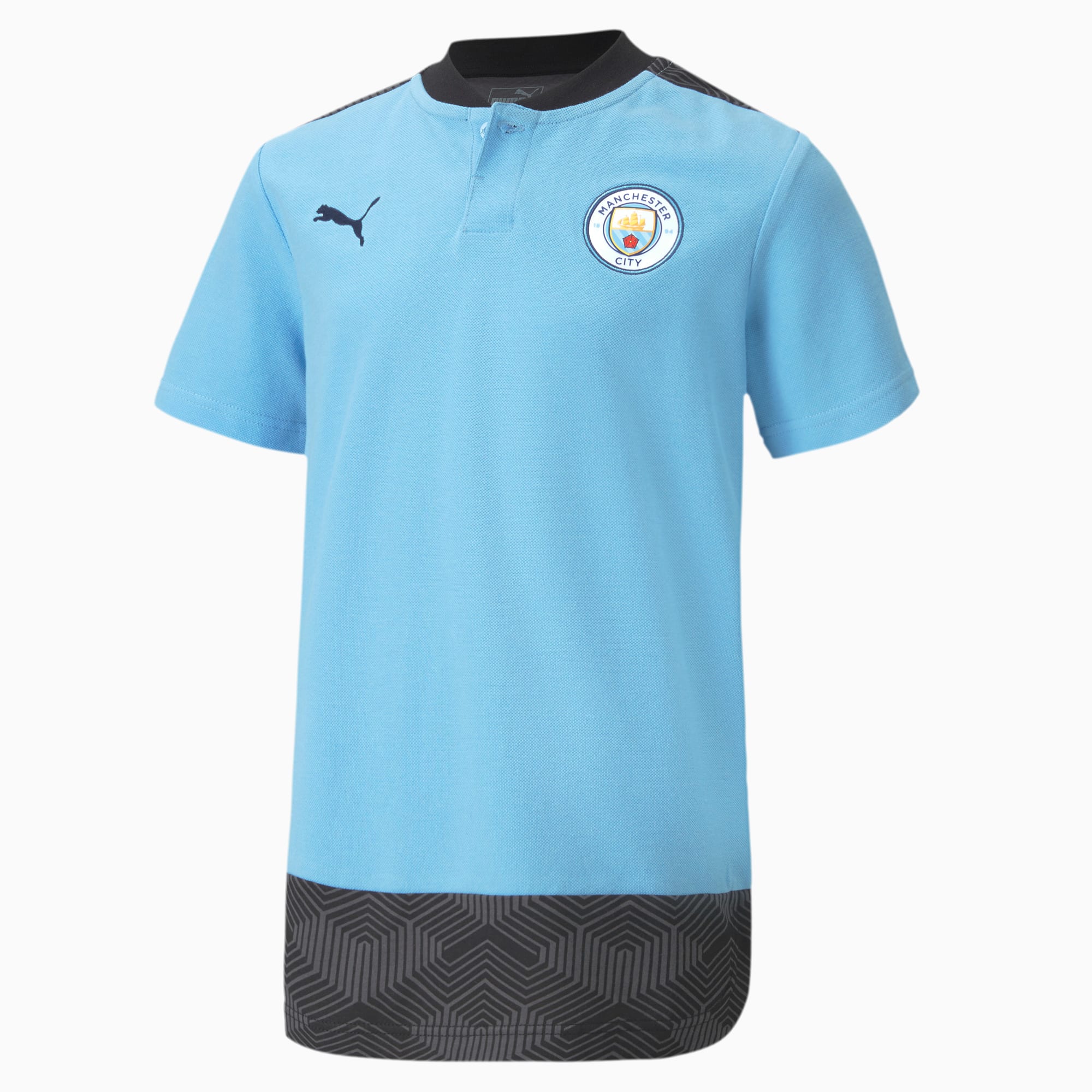 PUMA Polo de football Man City Casuals Youth pour Enfant, Bleu, Taille 116, Vêtements