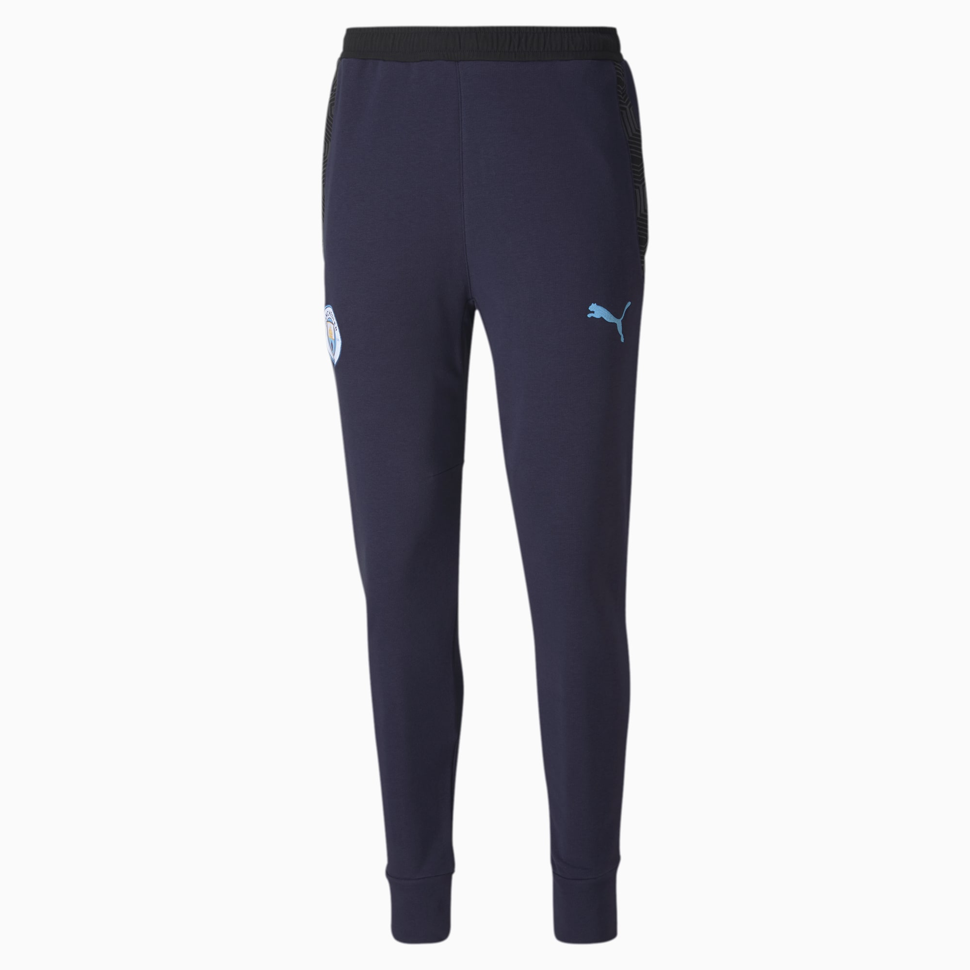 PUMA Pantalon en sweat Man City Casuals Football, Bleu, Taille XS, Vêtements