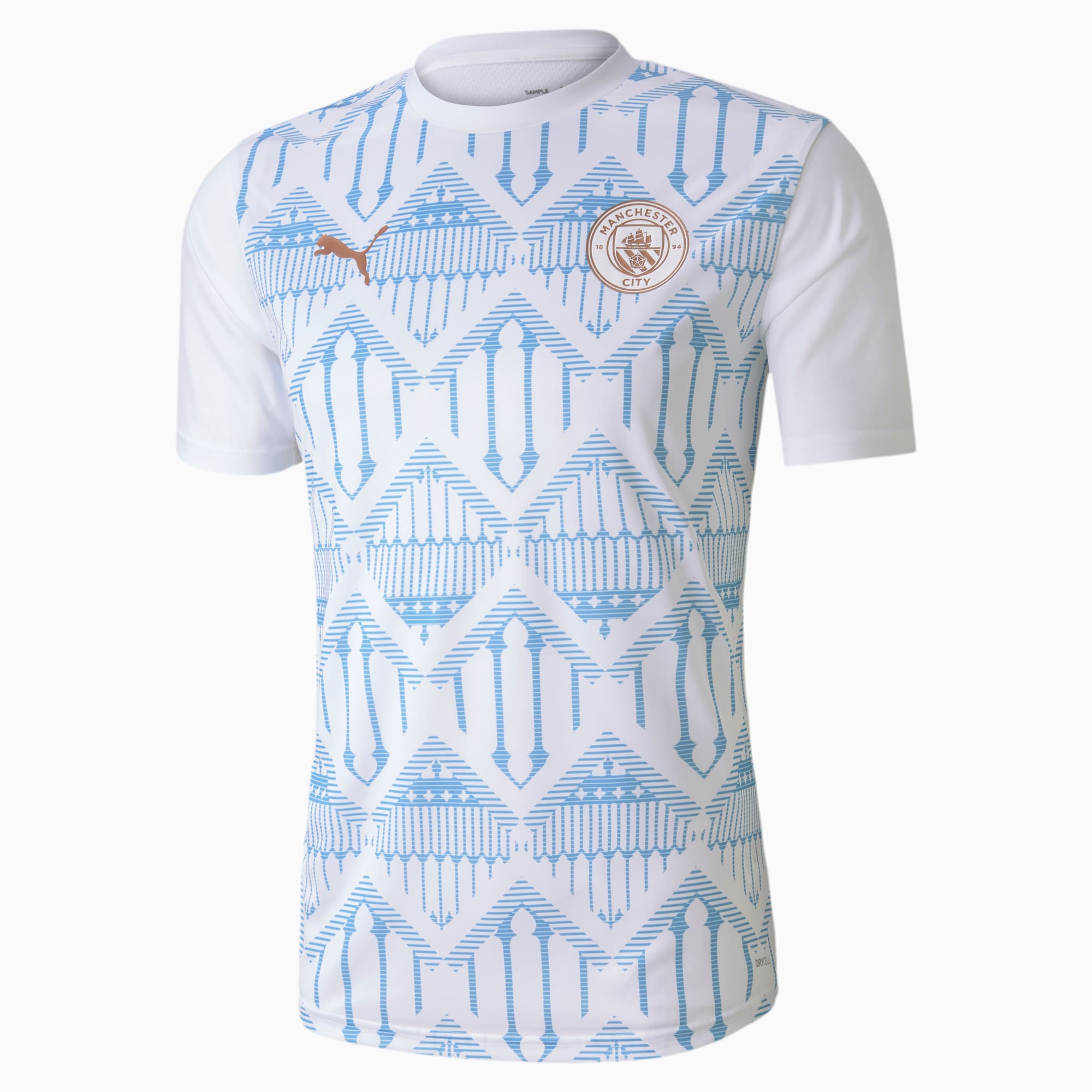 PUMA Maillot Man City Stadium pour Homme, Blanc/Bleu, Taille M, Vêtements