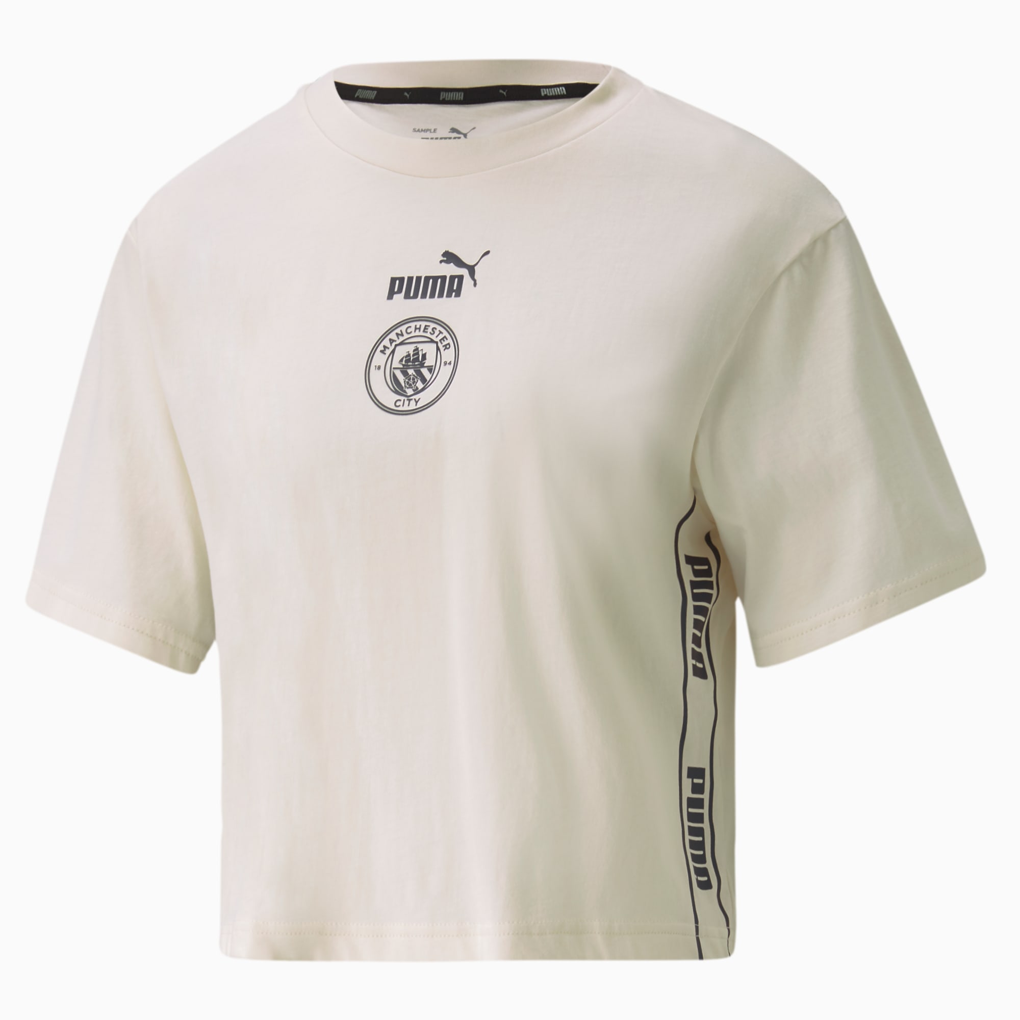 PUMA T-Shirt Man City ftblCULTURE Football pour Femme, Blanc/Bleu, Taille S, Vêtements