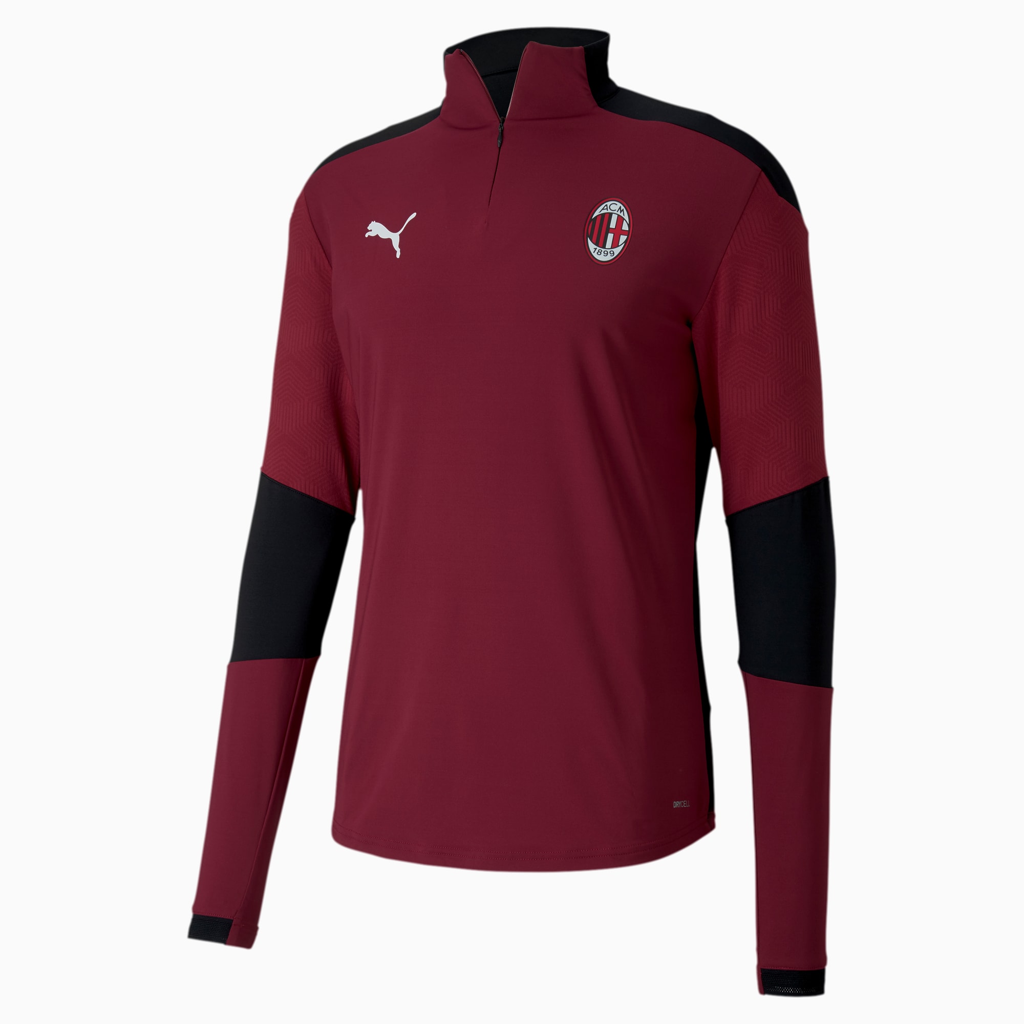 Image of PUMA AC Mailand Herren Trainingsshirt mit viertellangem Reißverschluss | Mit Aucun | Rot/Schwarz | Größe: 3XL
