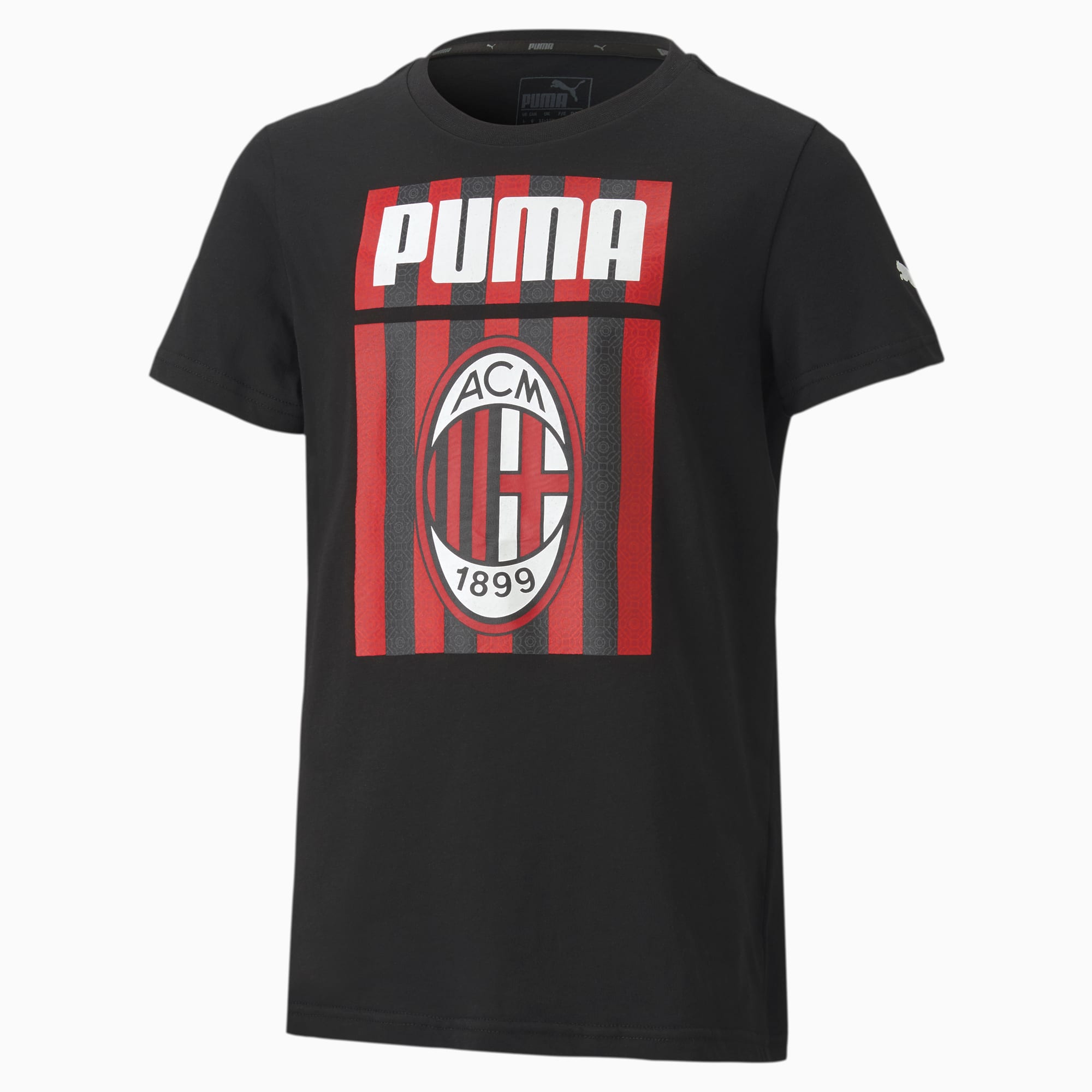 Image of PUMA AC Milan ftblCore Graphic Youth Fußball T-Shirt Für Kinder | Mit Aucun | Schwarz/Rot | Größe: 128