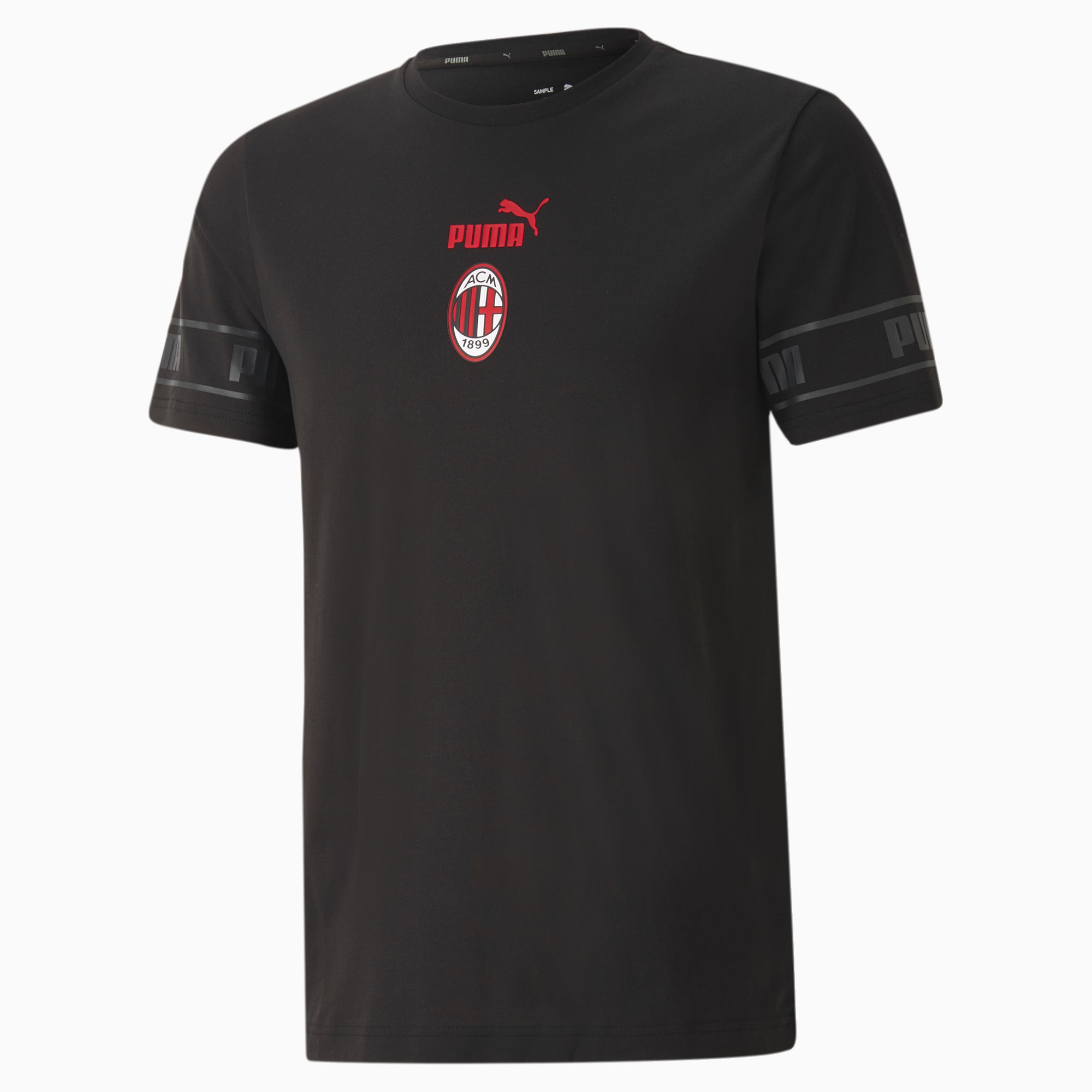 Image of PUMA AC Milan ftblCulture Herren Fußball T-Shirt II | Mit Aucun | Schwarz/Rot | Größe: M