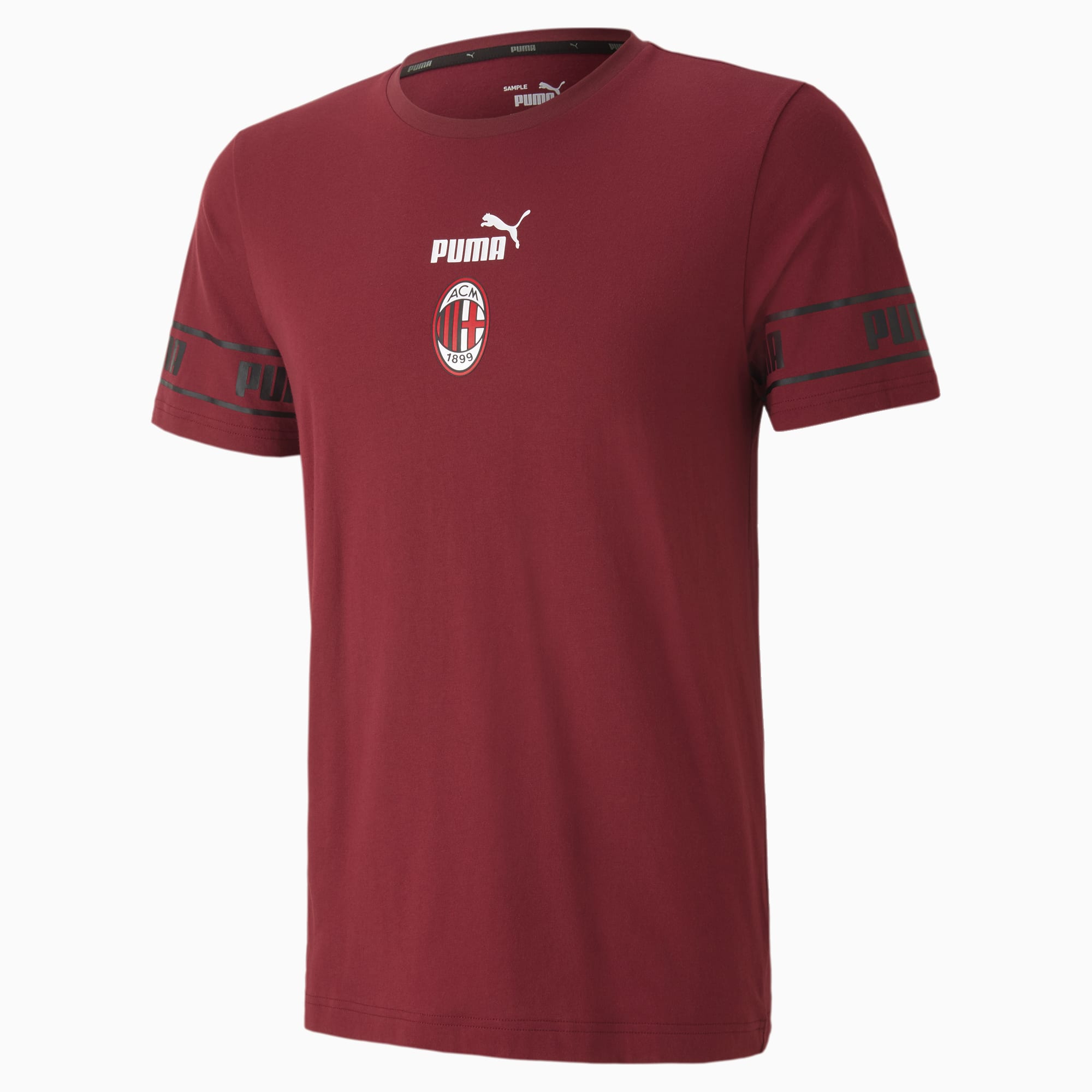Image of PUMA AC Milan ftblCulture Herren Fußball T-Shirt II | Mit Aucun | Rot/Schwarz | Größe: S