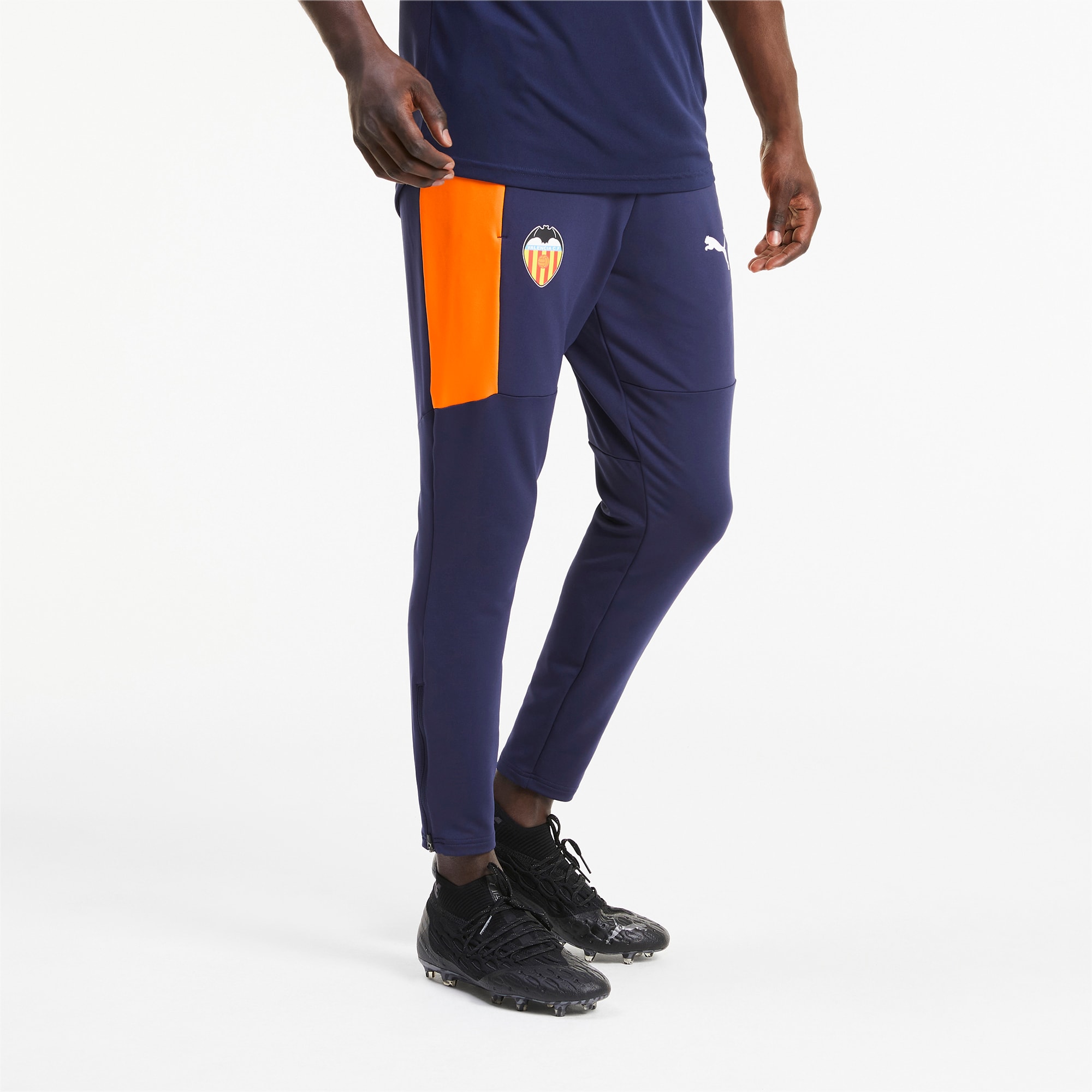 PUMA Pantalon de sport Valence CF homme, Bleu/Blanc, Taille XS, Vêtements