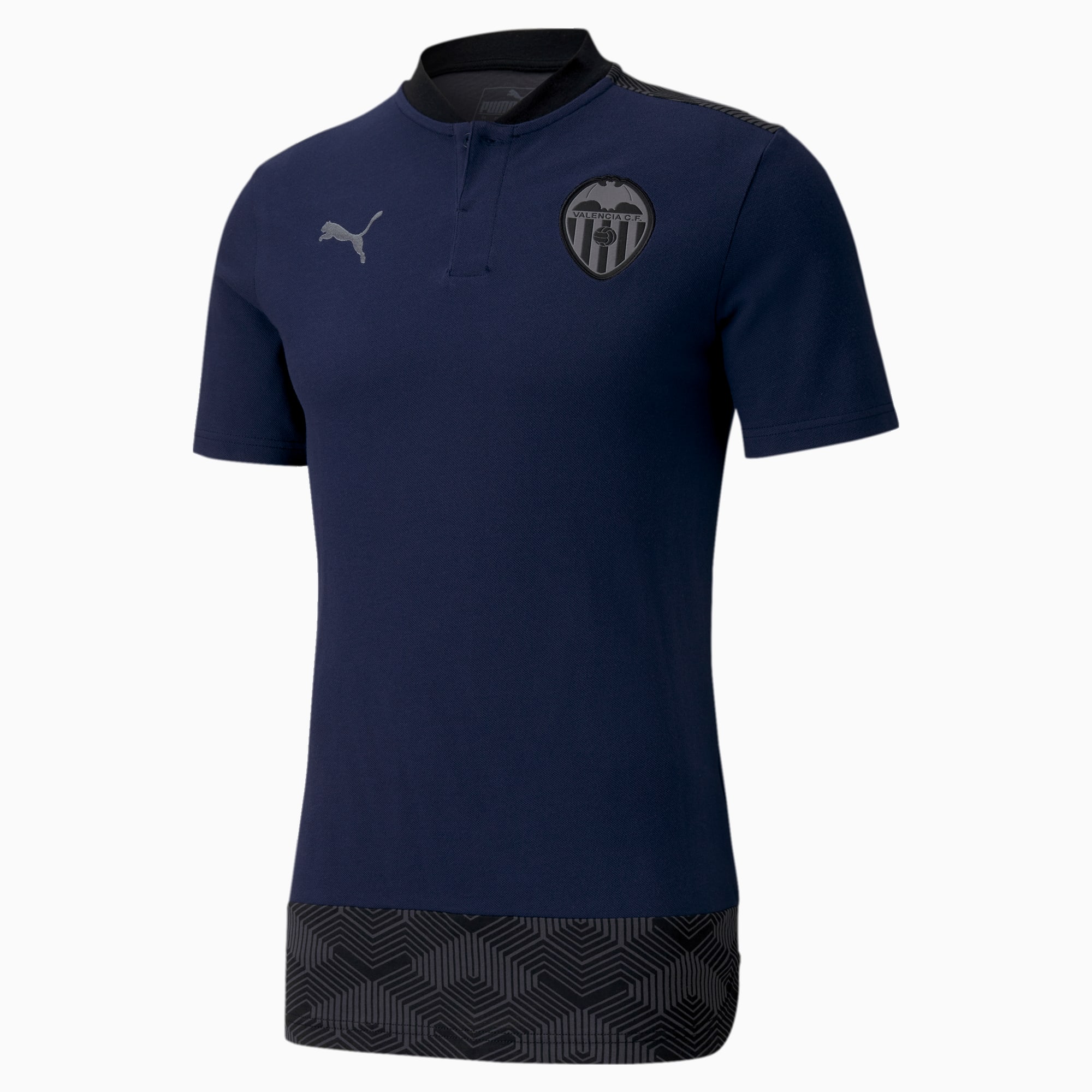PUMA Polo Valencia CF Casuals Football pour Homme, Bleu/Rose, Taille L, Vêtements