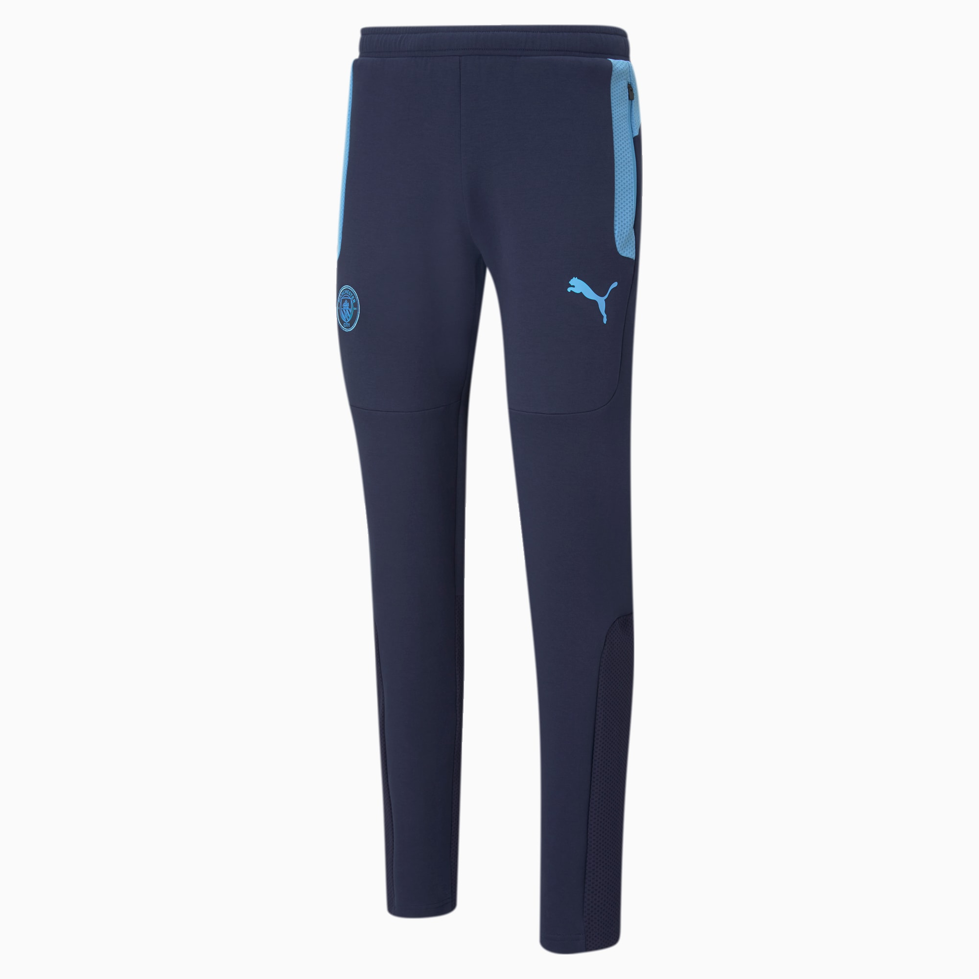 PUMA Pantalon de football Man City Evostripe homme, Bleu, Taille S, Vêtements