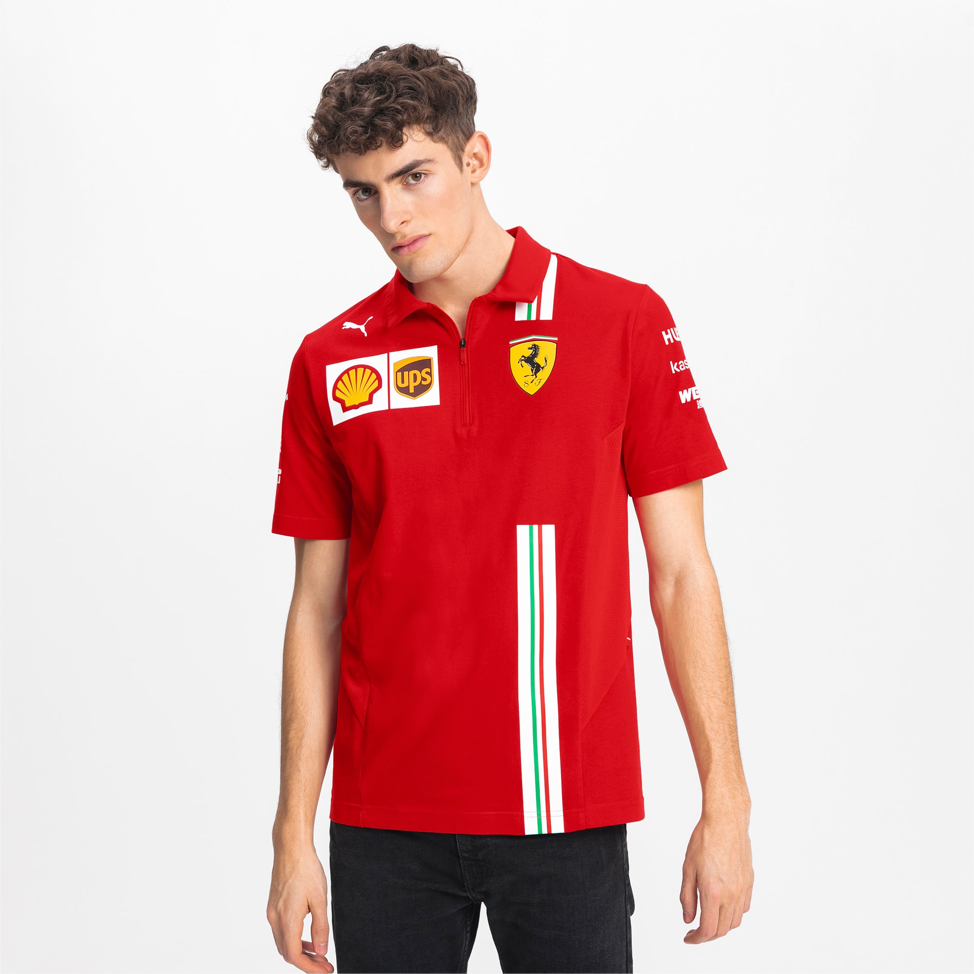 PUMA Polo Ferrari Team pour Homme, Rouge, Taille XS, Vêtements