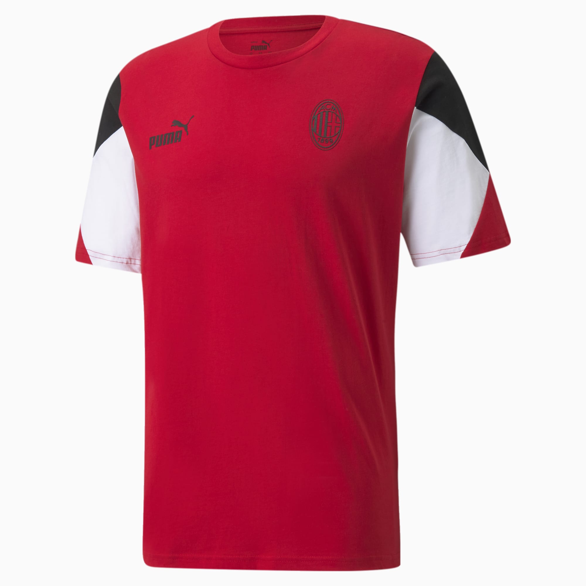 AC Milan FtblCulture voetbal-T-shirt voor Heren, Zwart/Rood, Maat L | PUMA