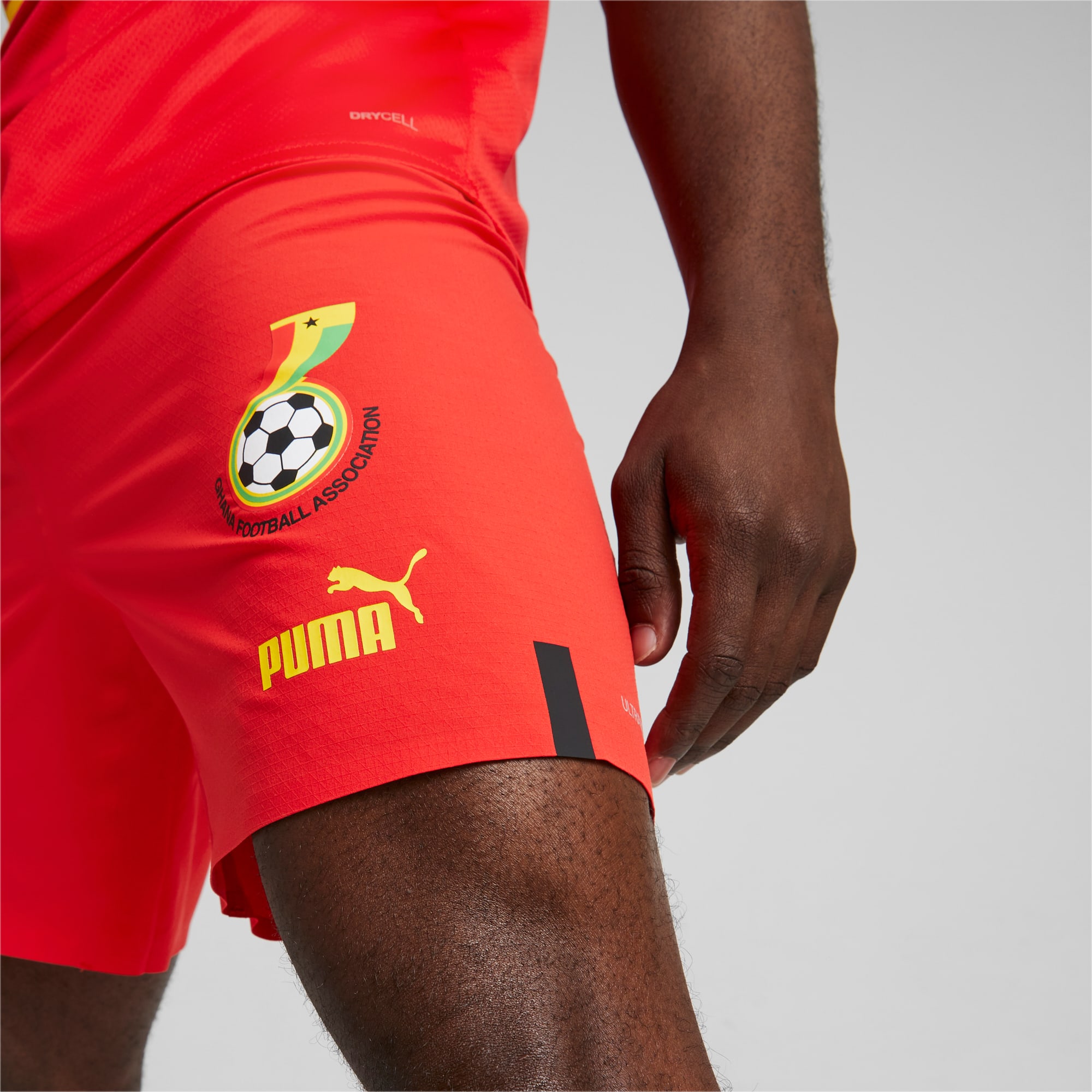 PUMA Ghana 22/23 Promo Shorts Herren, Rot/Gelb, Größe: XXL, Kleidung
