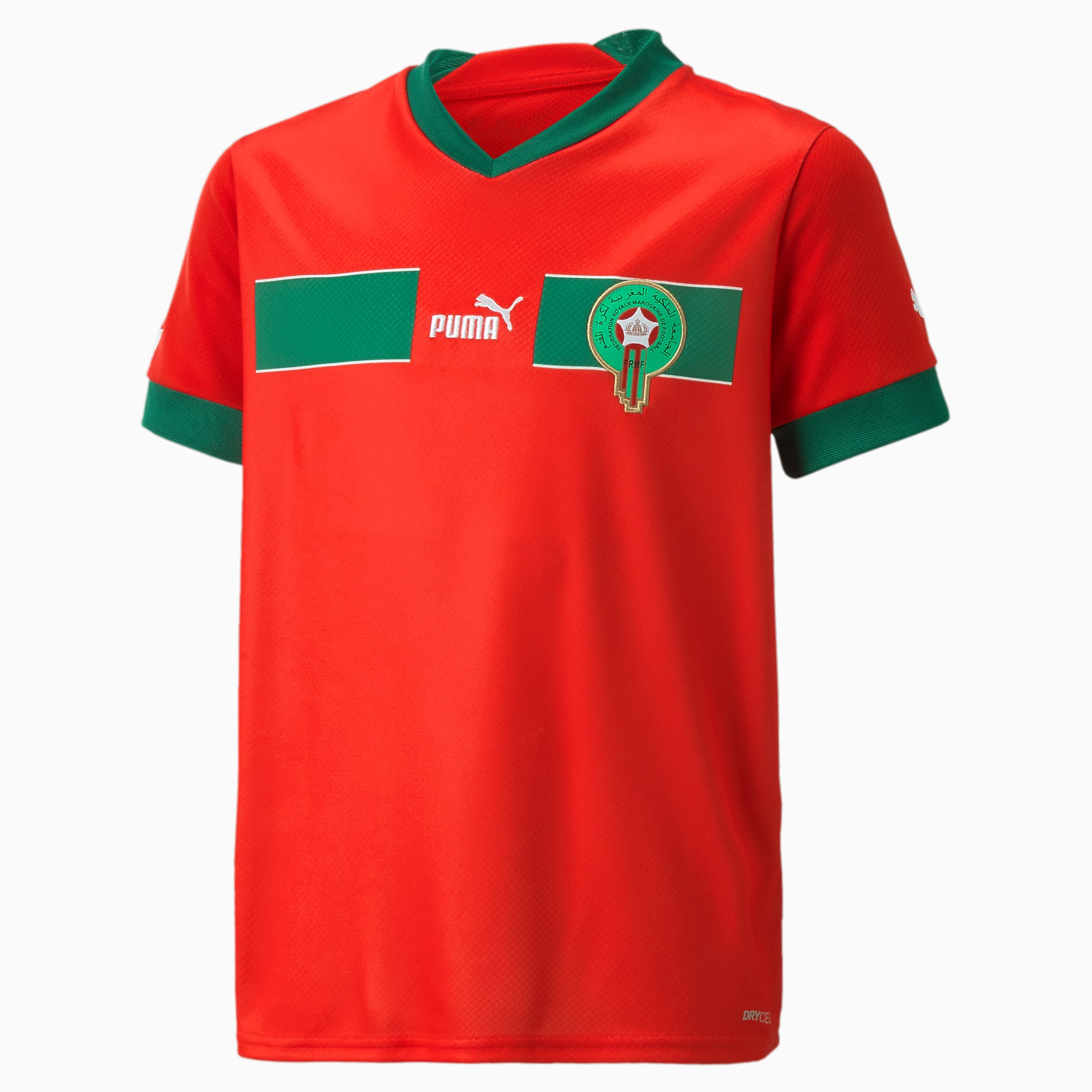 PUMA Morocco Home 22/23 Replica Jersey Youth, Red/Power Green, Size 116, Clothing