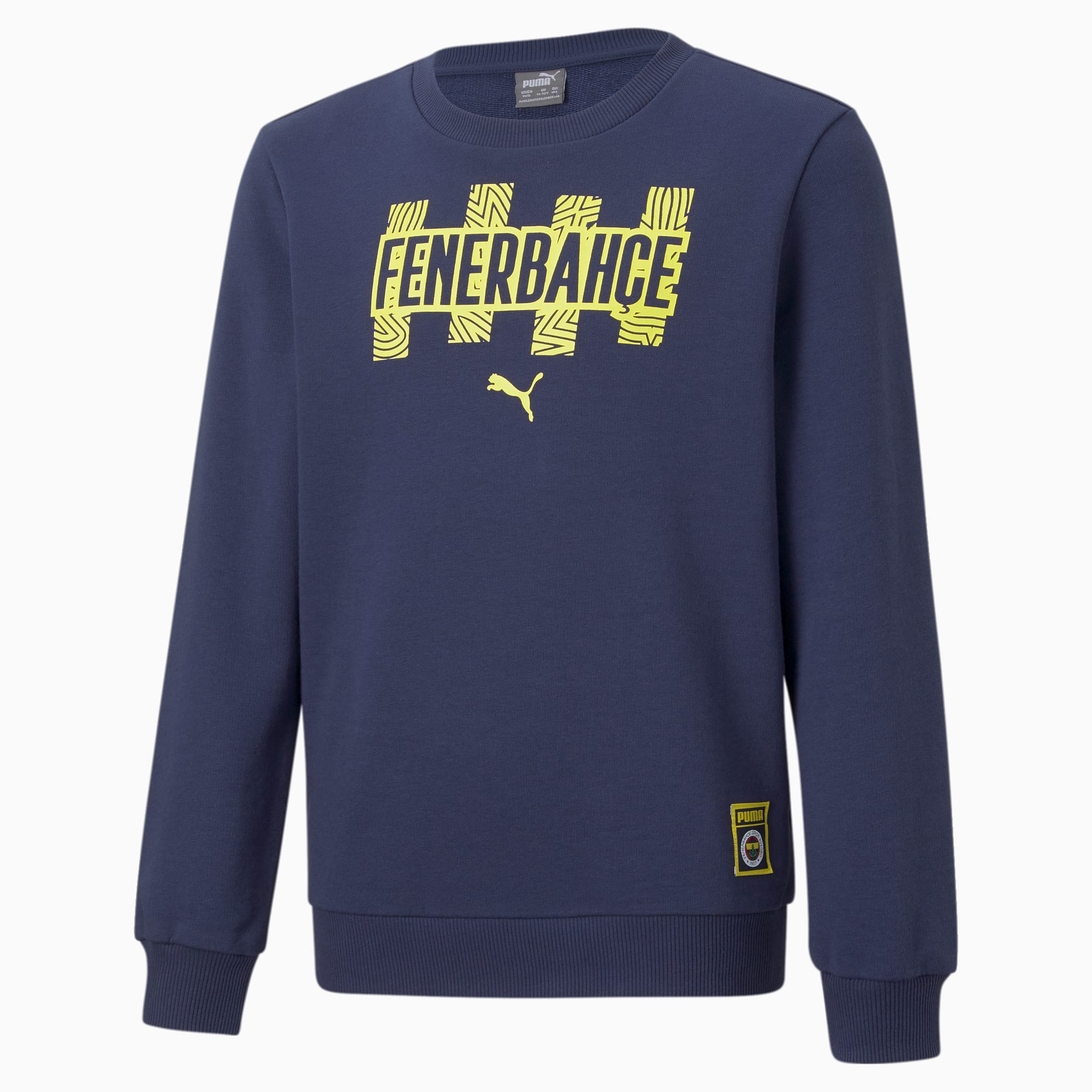 Fenerbahçe S.K. ftblCore Crewneck Youth Sweater, Blauw/Geel, Maat 176 | PUMA