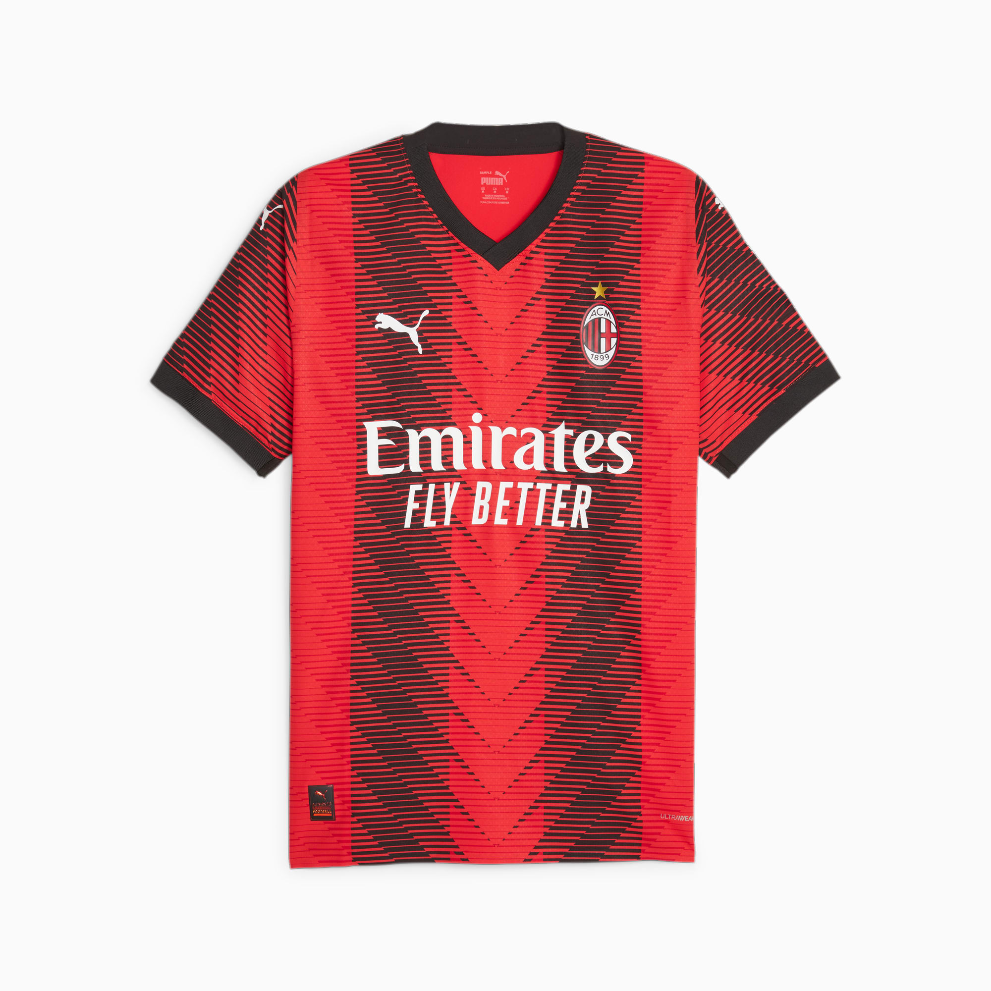 Men's PUMA AC Milan 23/24 Home Authentic Jersey, For All Time Red/Black, Size XS, Clothing