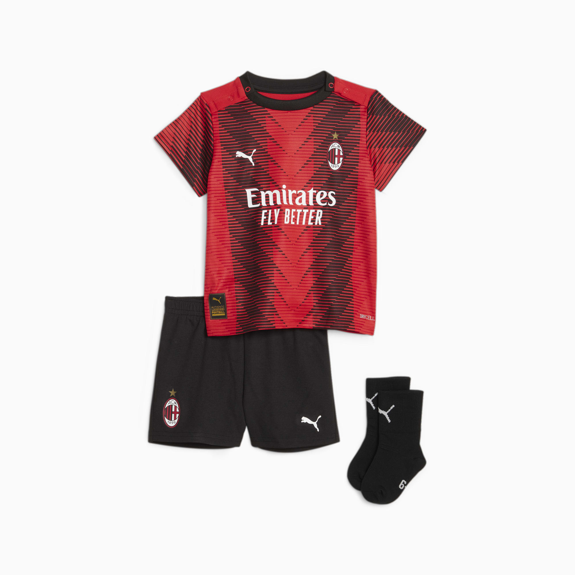 PUMA A.C. Milan 23/24 Home Baby Kit, For All Time Red/Black, Size 68, Clothing