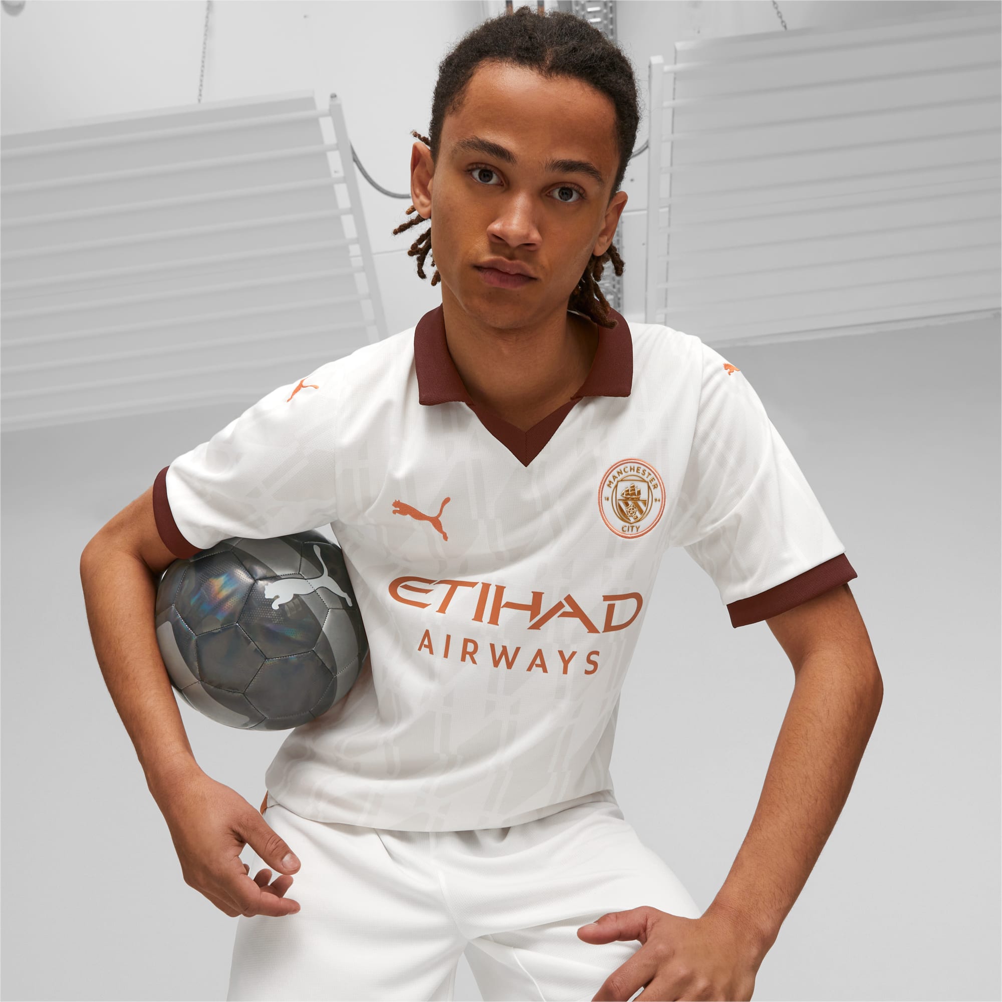 PUMA Maillot Away 23/24 Manchester City Homme, Blanc