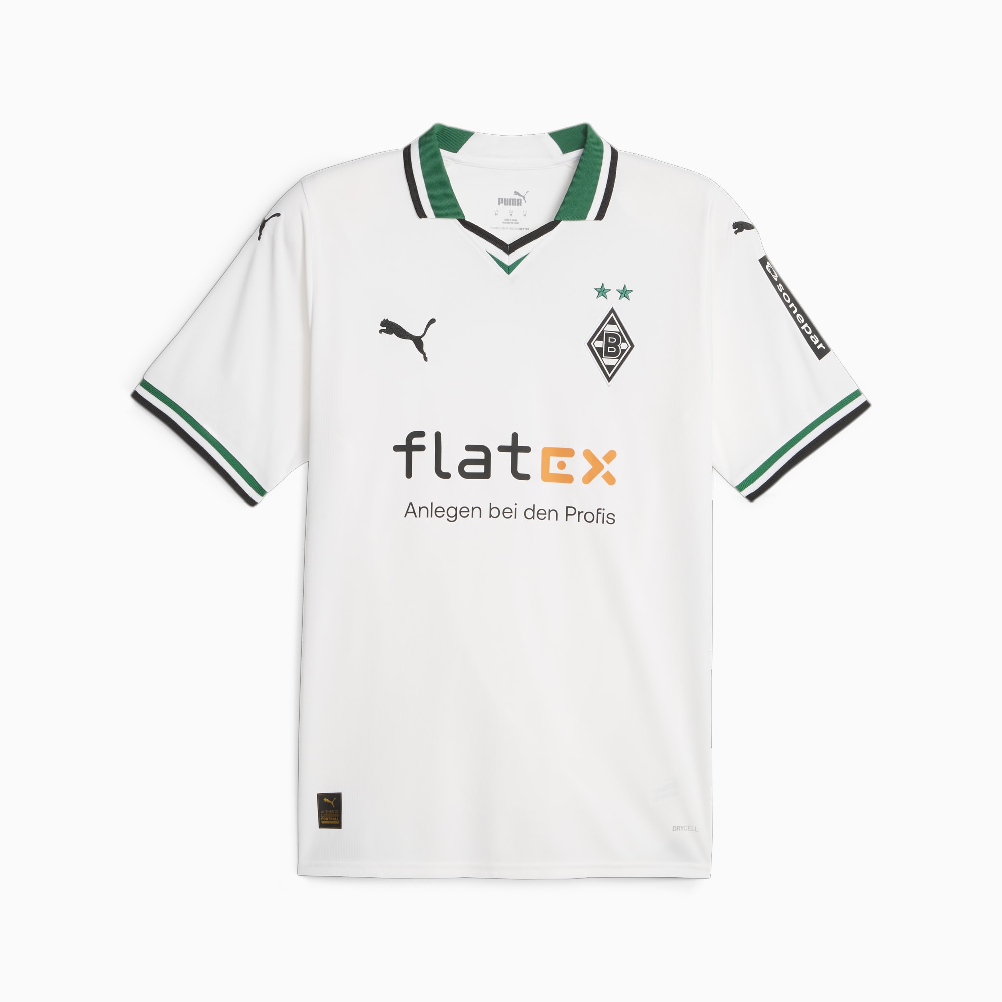 PUMA Borussia Mönchengladbach 23/24 Home Jersey Men, White/Power Green, Size XS, Clothing