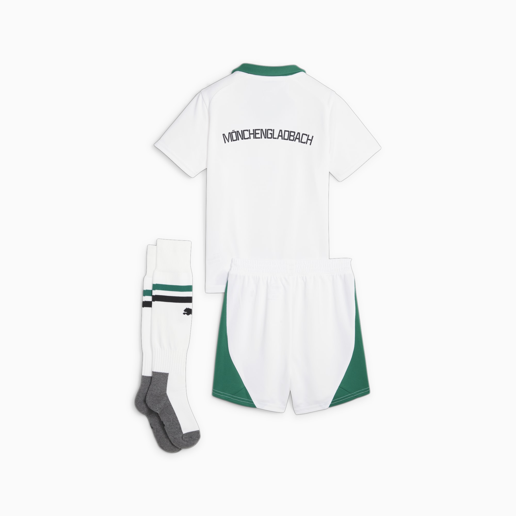 PUMA Borussia Mönchengladbach 23/24 Home Minikit, White/Power Green, Size 92, Clothing