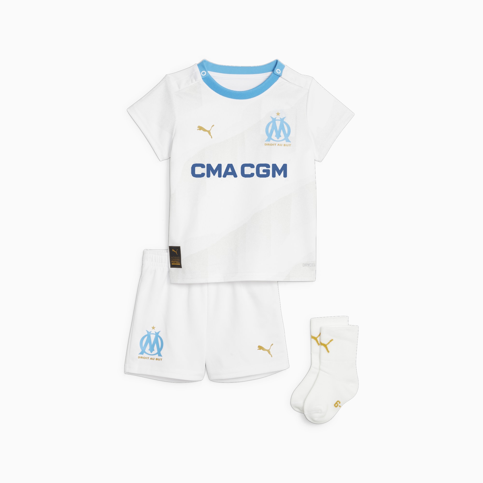 PUMA Olympique De Marseille 23/24 Home Baby Kit, Royal Blue, Size 74, Clothing