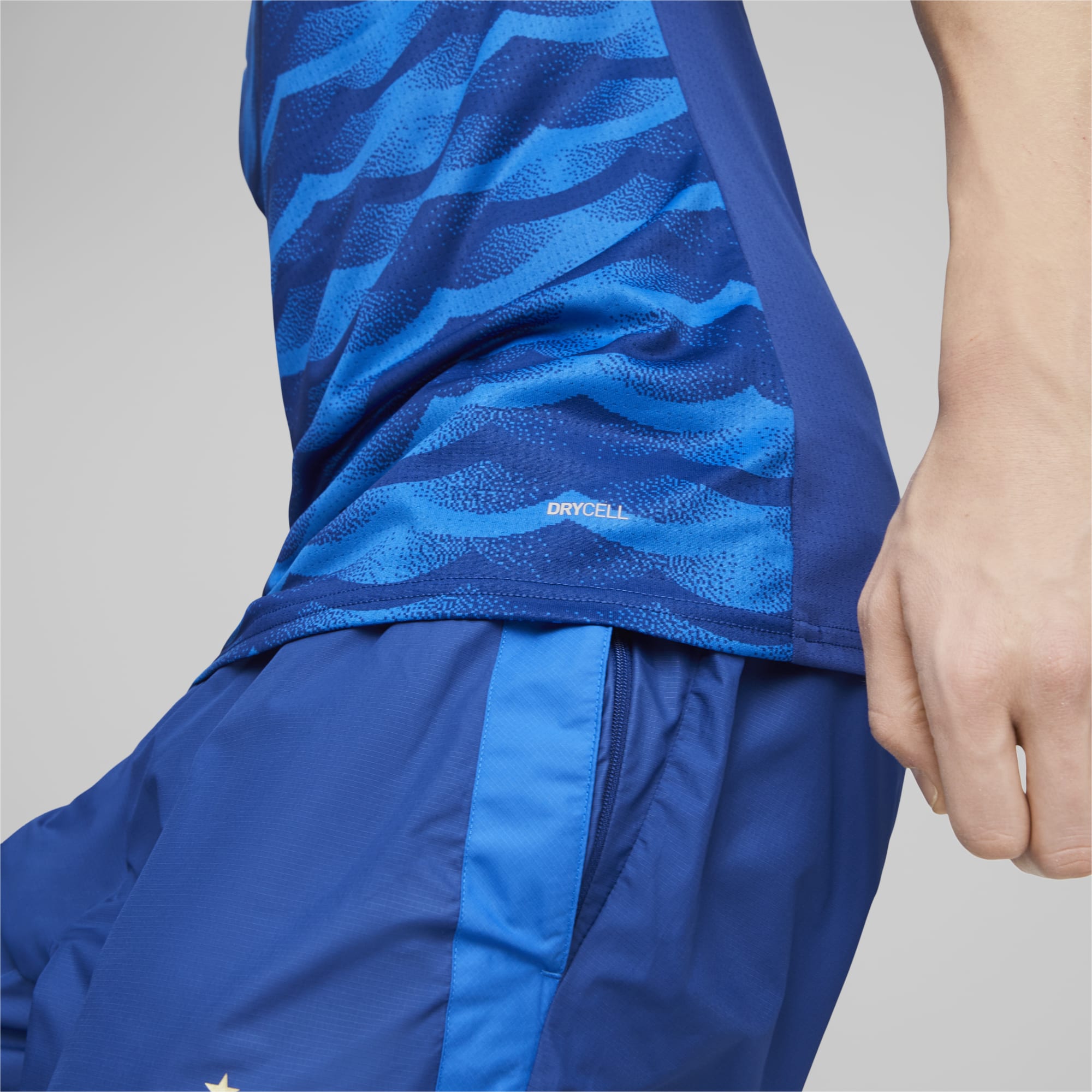 Men's PUMA Olympique De Marseille Prematch Football Jersey, Royal Blue, Size M, Clothing
