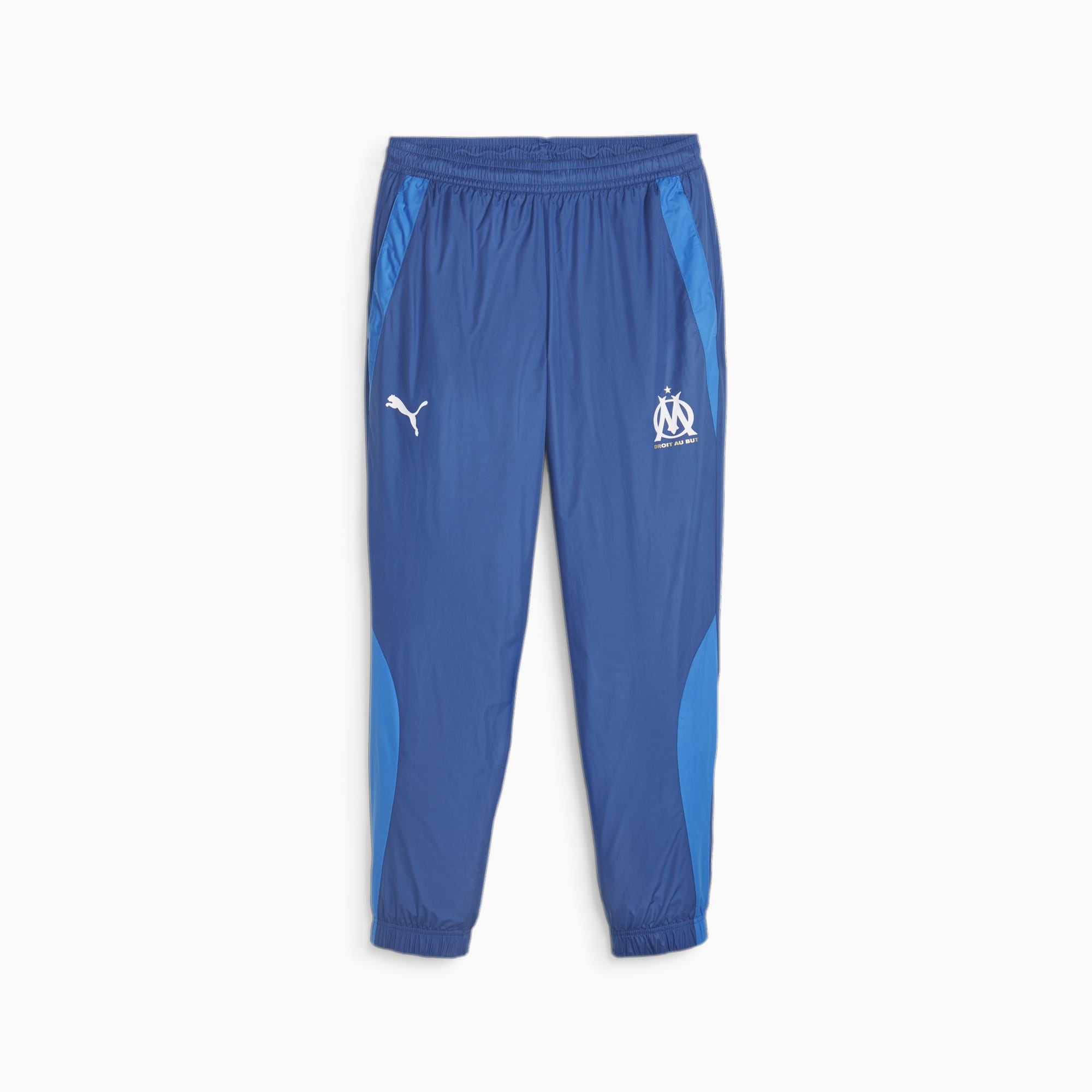 Men's PUMA Olympique De Marseille Prematch Football Pants, Royal Blue, Size S, Clothing