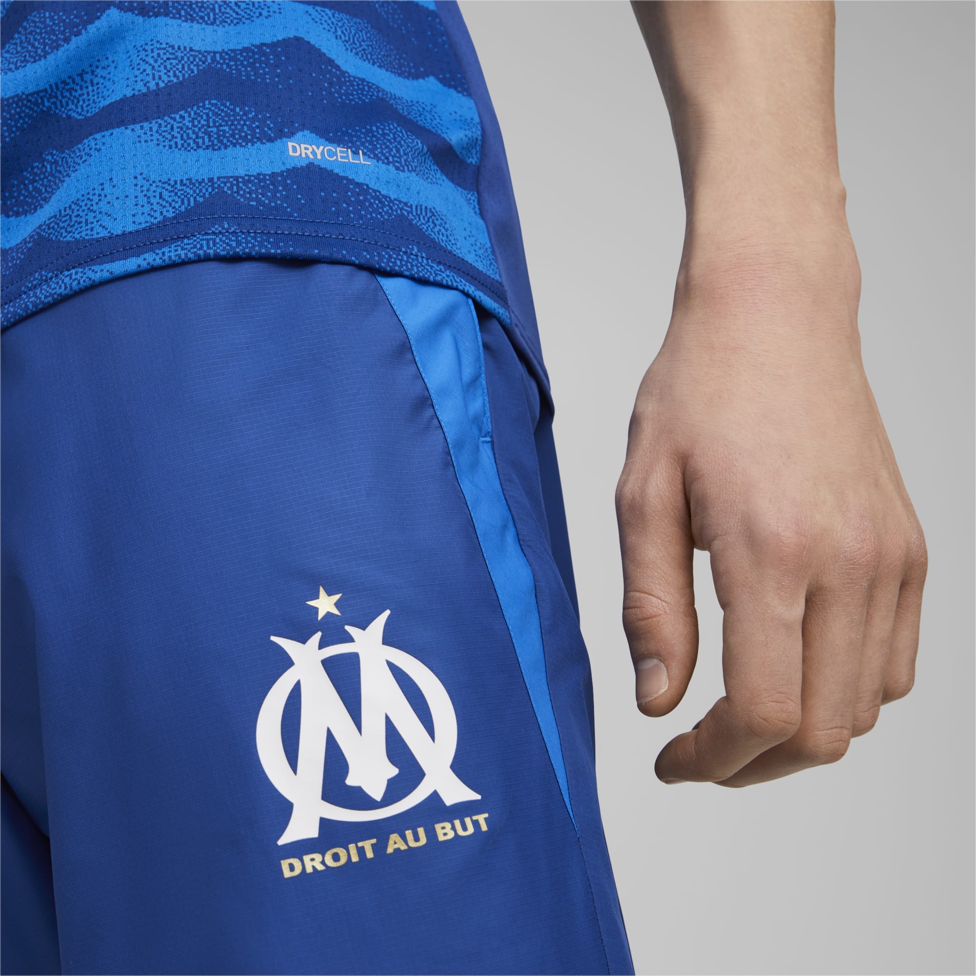 Men's PUMA Olympique De Marseille Prematch Football Pants, Royal Blue, Size M, Clothing