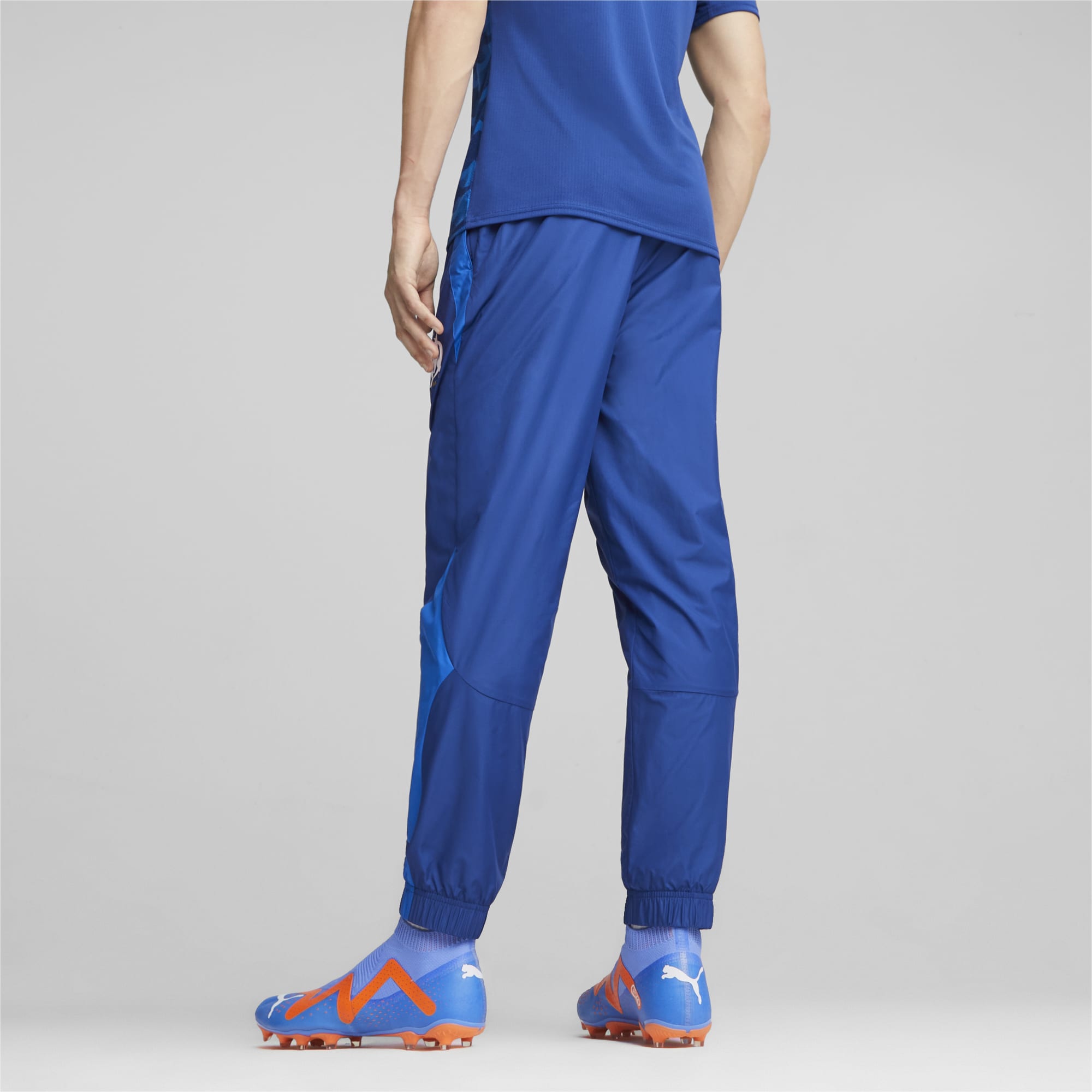 Men's PUMA Olympique De Marseille Prematch Football Pants, Royal Blue, Size S, Clothing