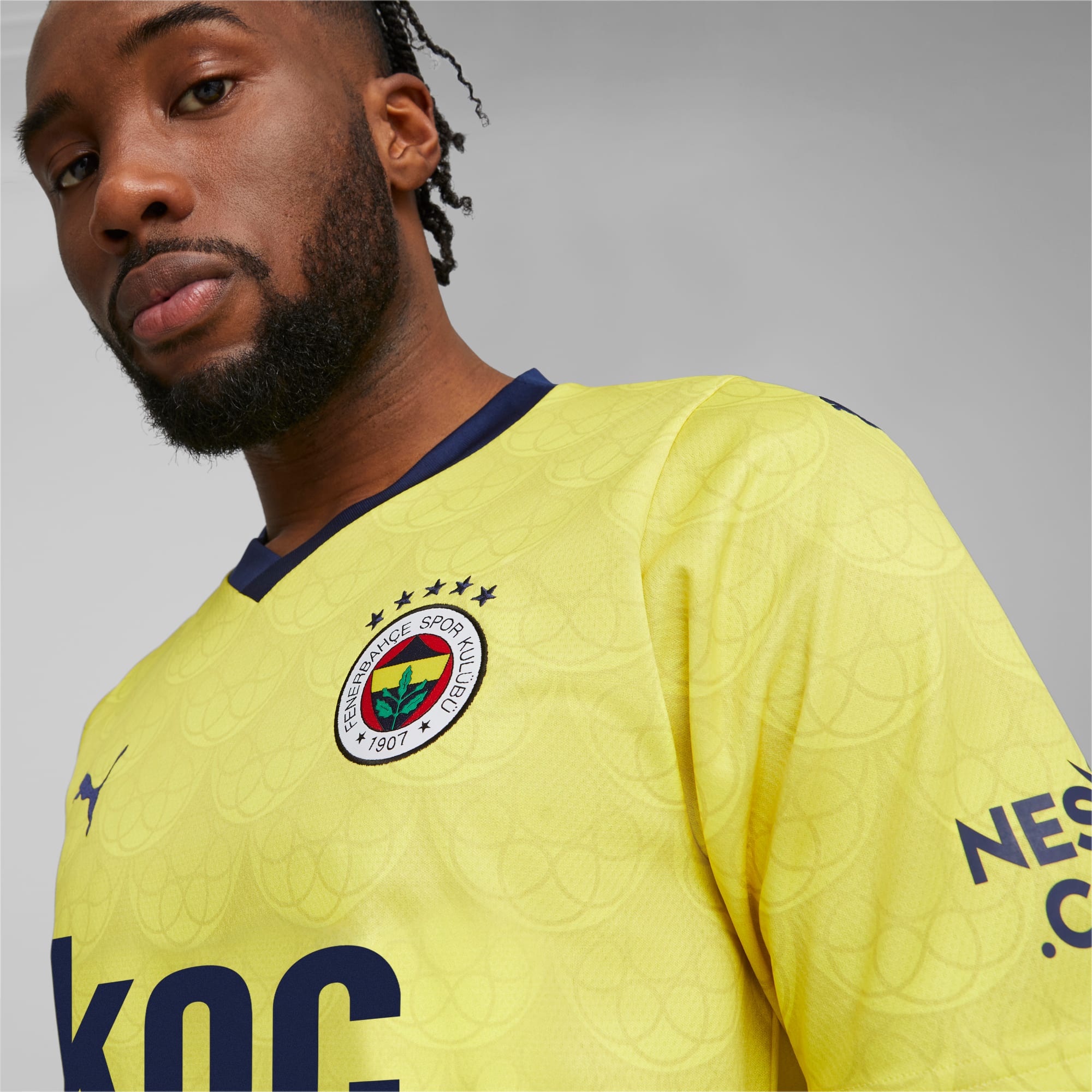 PUMA Fenerbahçe S.K. 23/24 Away Jersey Men, Blazing Yellow/Medieval Blue, Size XS, Clothing