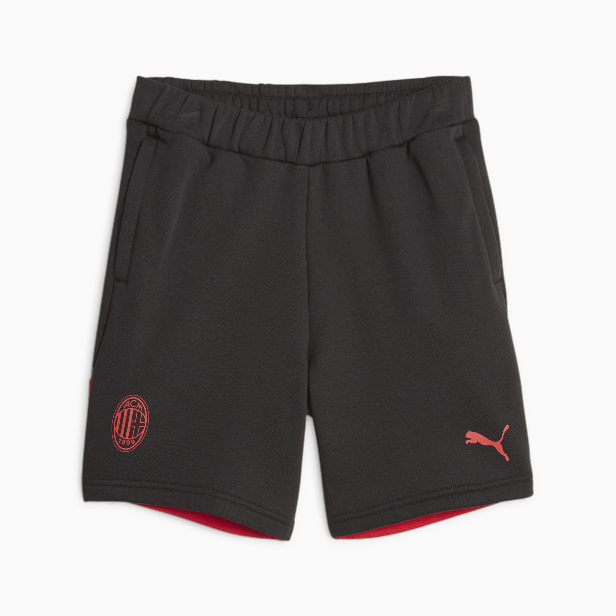 PUMA AC Milan Football Casuals Youth Shorts, Black/For All Time Red, Size 110, Clothing