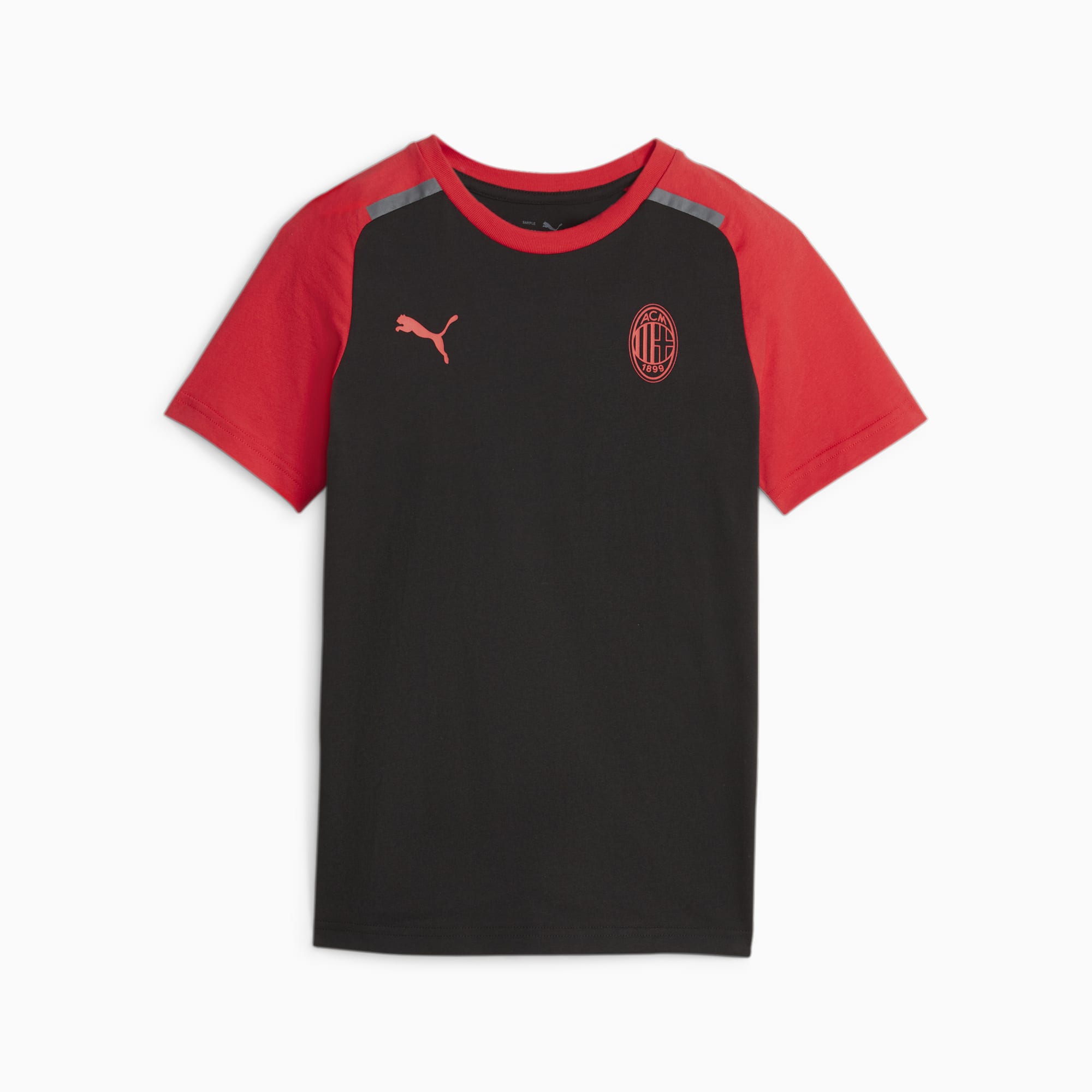 PUMA AC Milan Football Casuals Youth T-Shirt, Black/For All Time Red