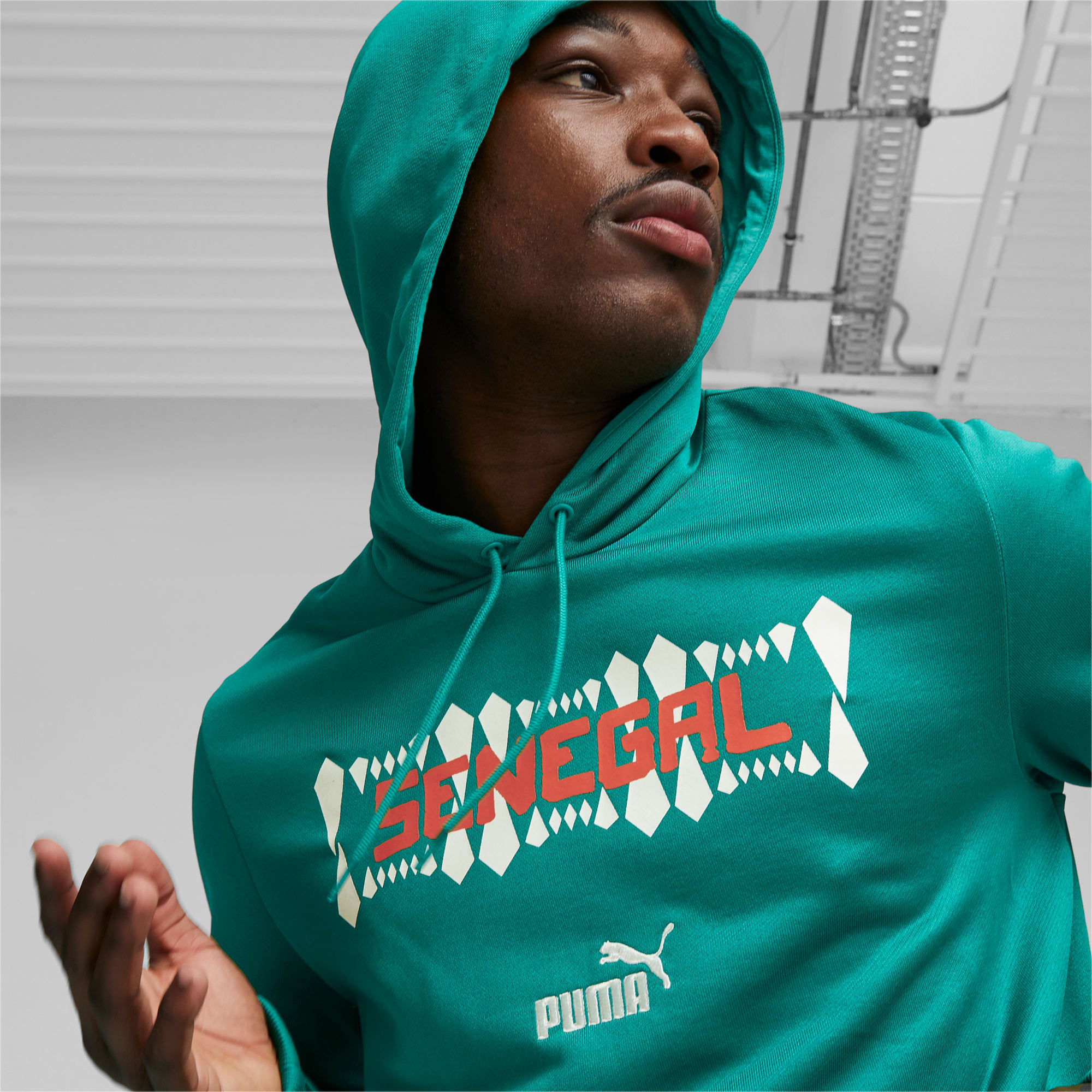 Men's PUMA Senegal Ftblculture Hoodie, Pepper Green, Size XS, Clothing