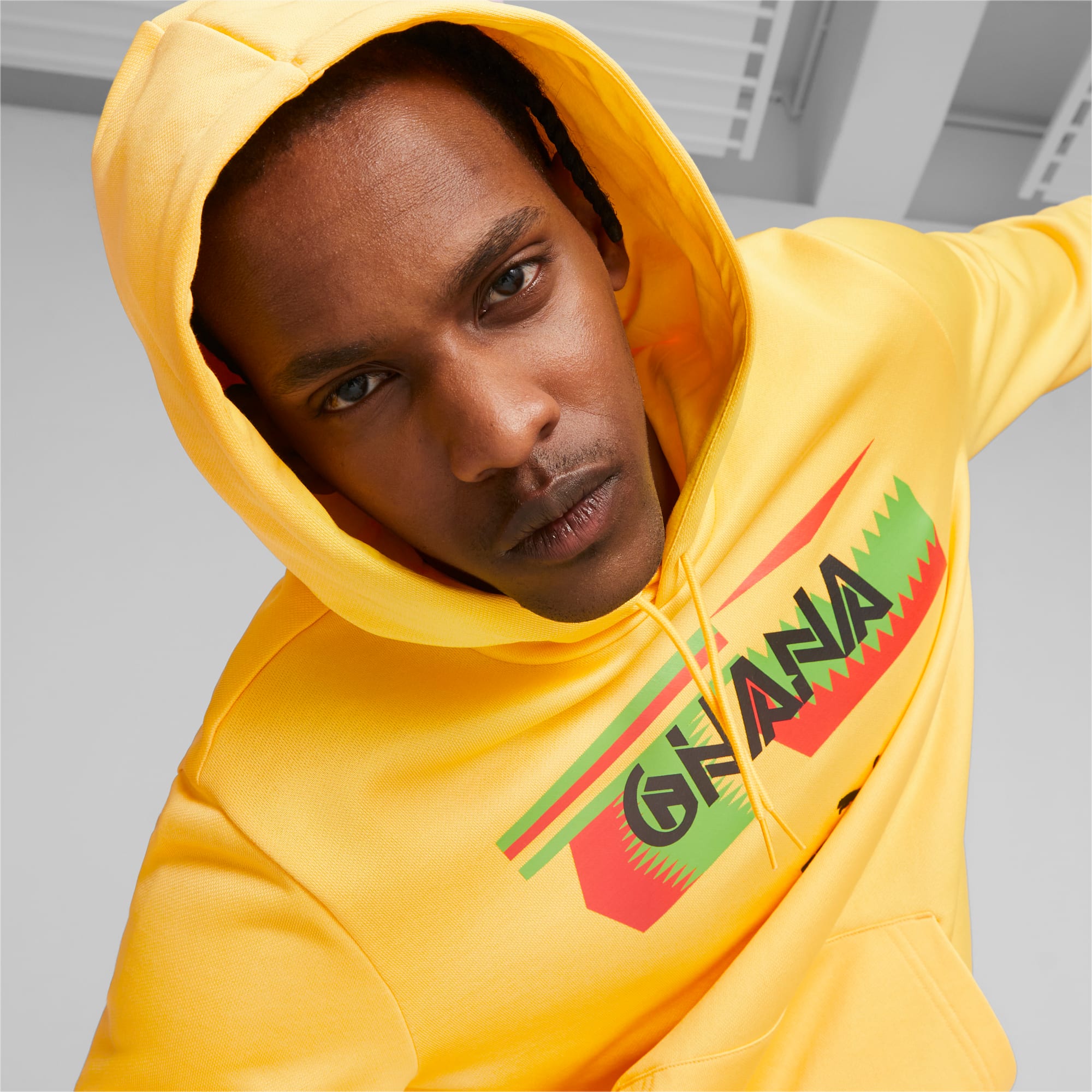 PUMA Ghana FtblCulture Hoodie Für Herren, Gelb, Größe: XS, Kleidung