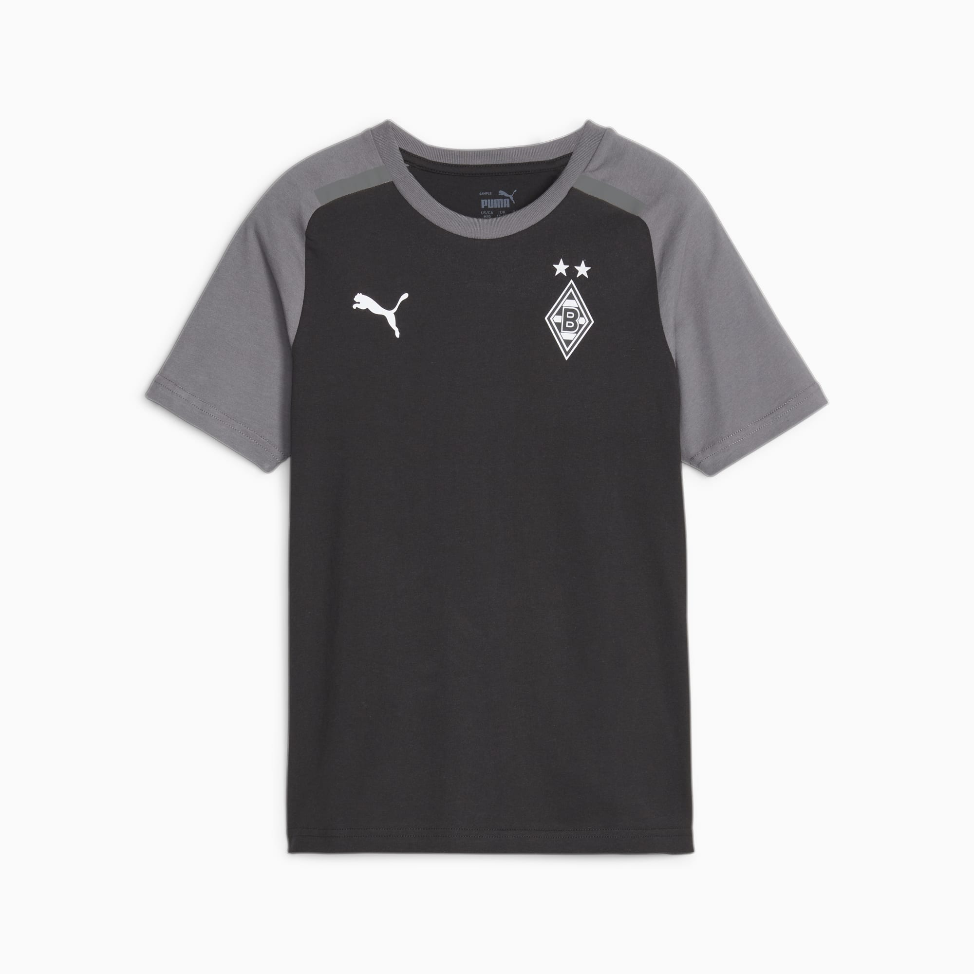 PUMA Camiseta Juvenil De Fútbol Borussia Mönchengladbach Casuals, Gris/Negro
