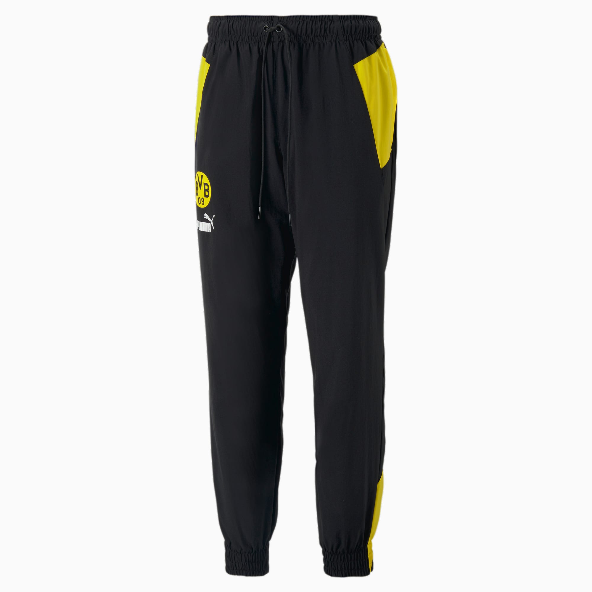 PUMA Borussia Dortmund Woven Pants Men, Black/Cyber Yellow