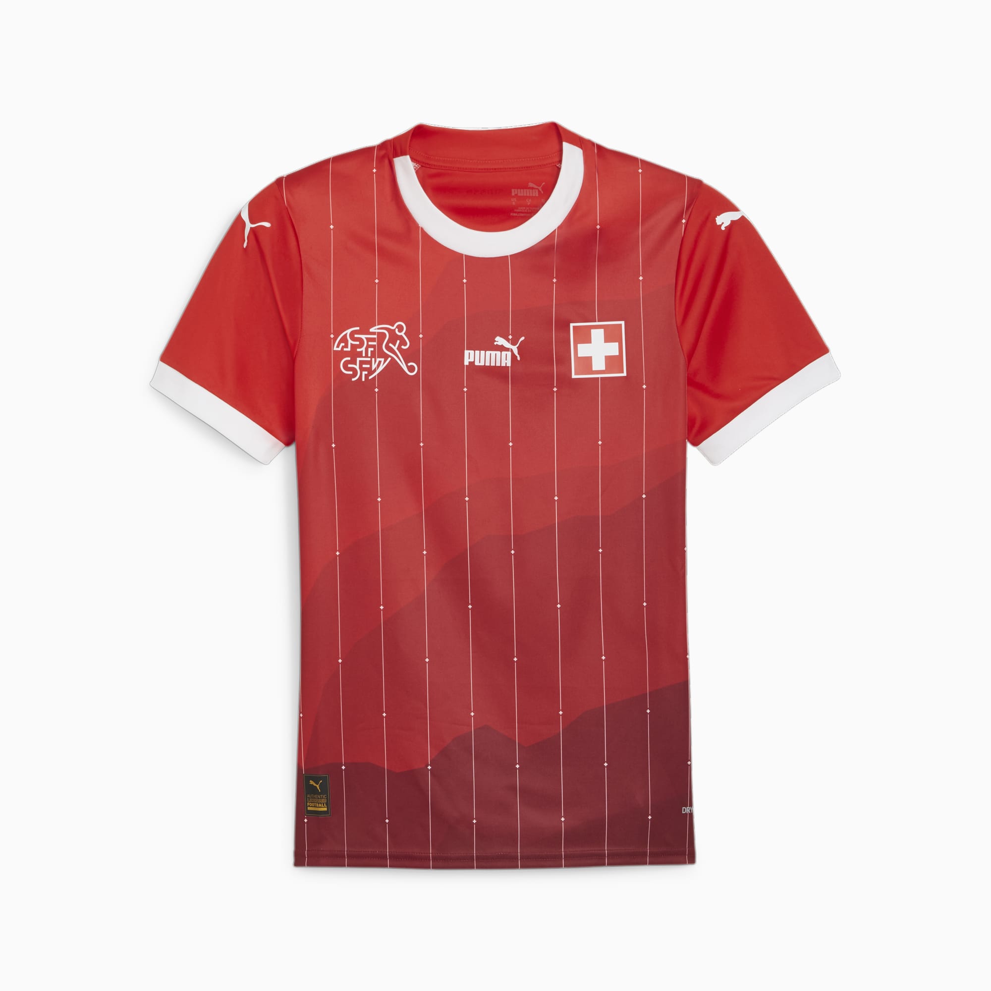 PUMA Switzerland 23/24 Women's World Cup Home Jersey, Red/White, Size L, Clothing
