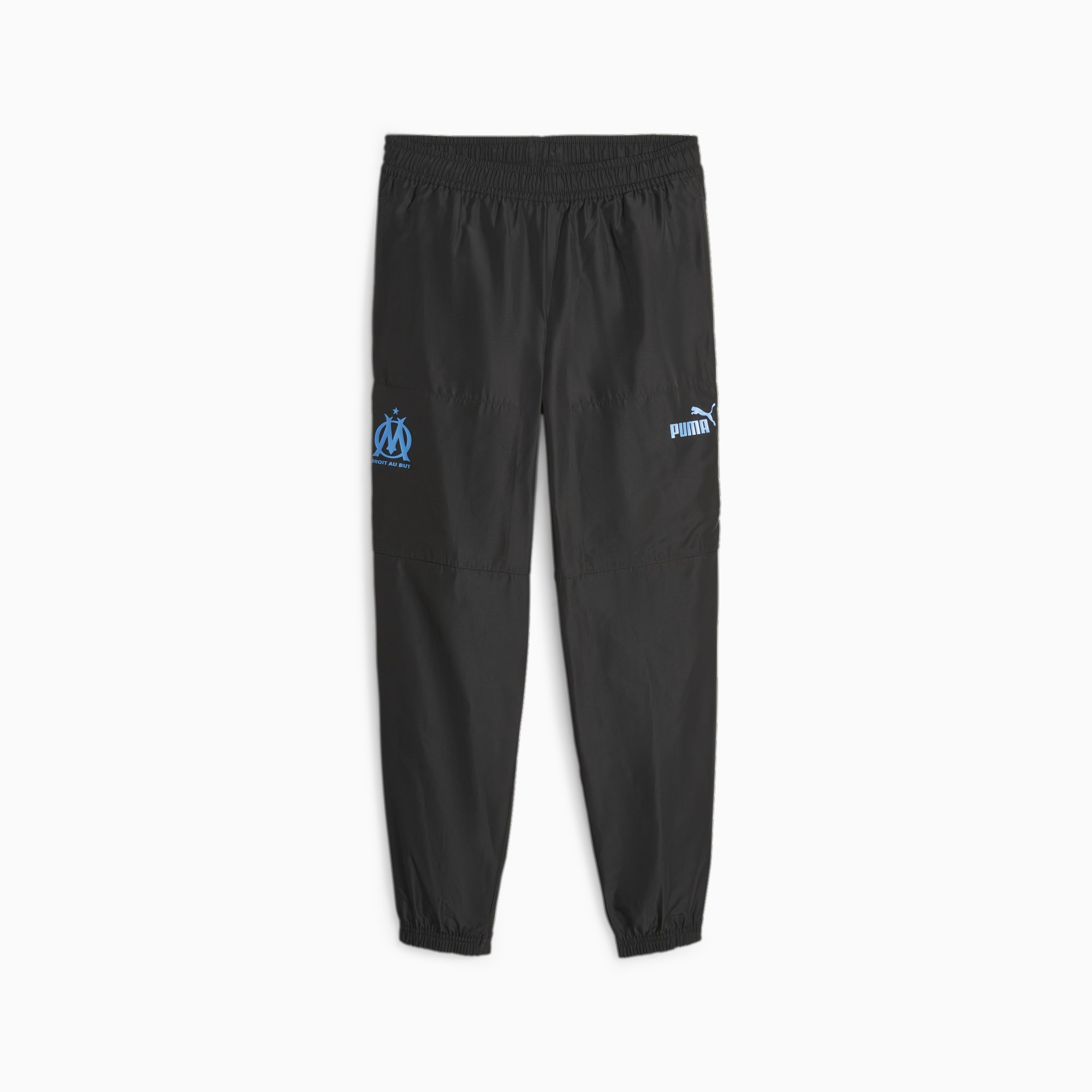 PUMA Olympique De Marseille Ftblstatement Track Pants, Black/Light Aqua, Size M, Clothing