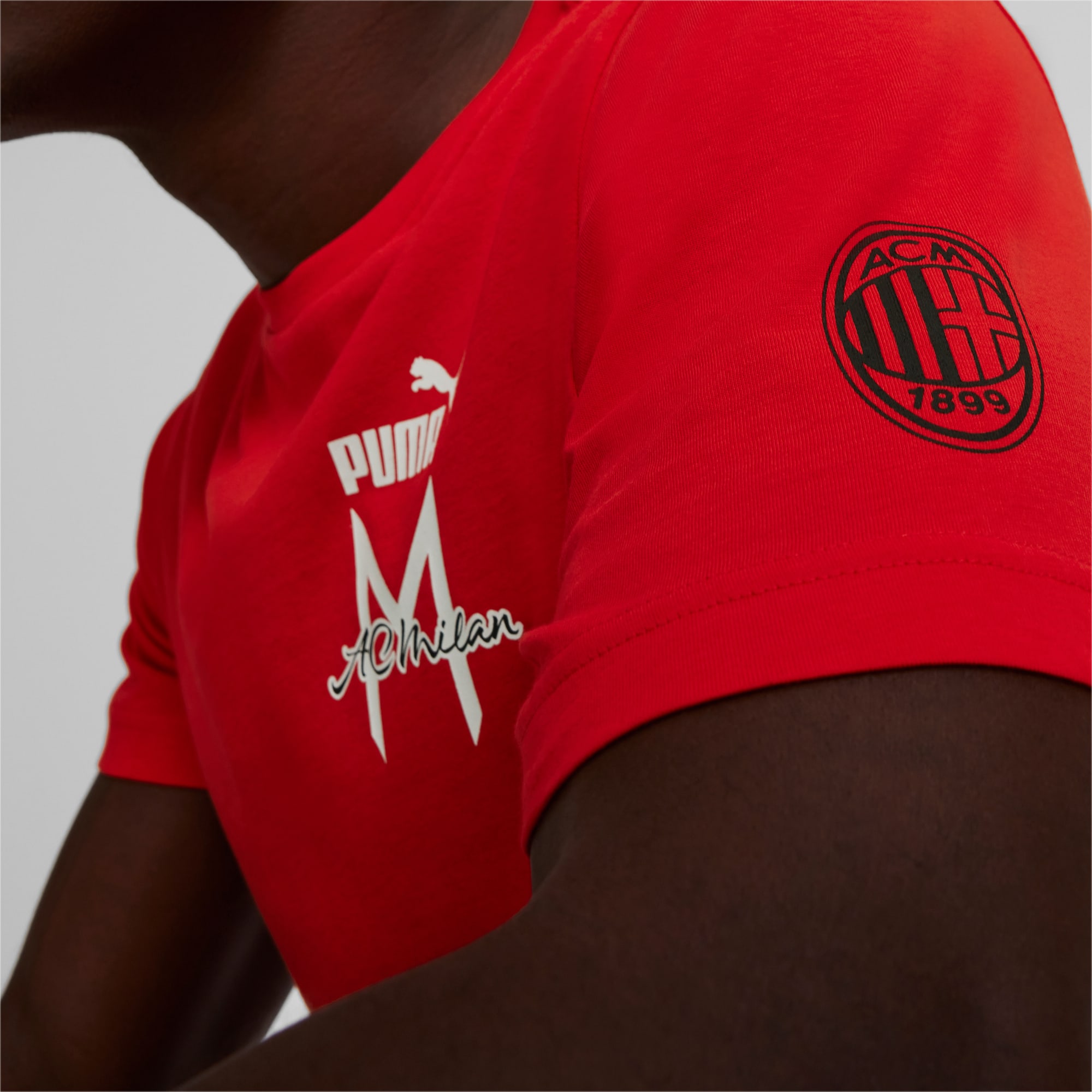 Men's PUMA AC Milan Ftblicons T-Shirt, Red, Size S, Clothing
