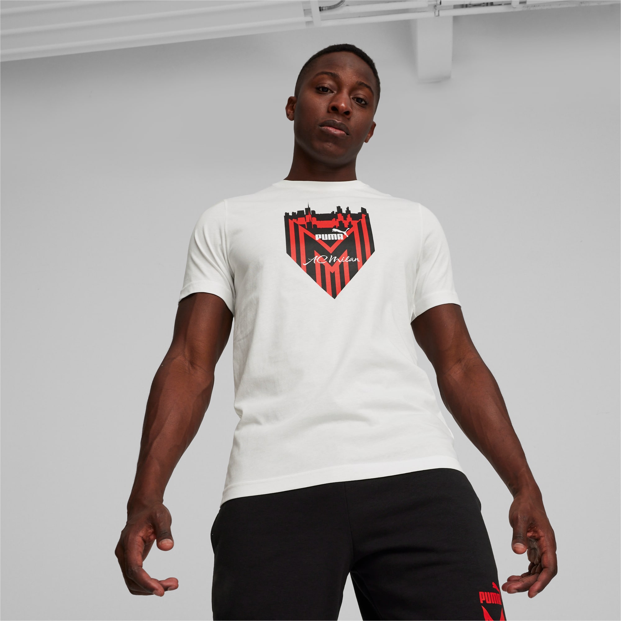 Men's PUMA AC Milan Ftblicons T-Shirt, White