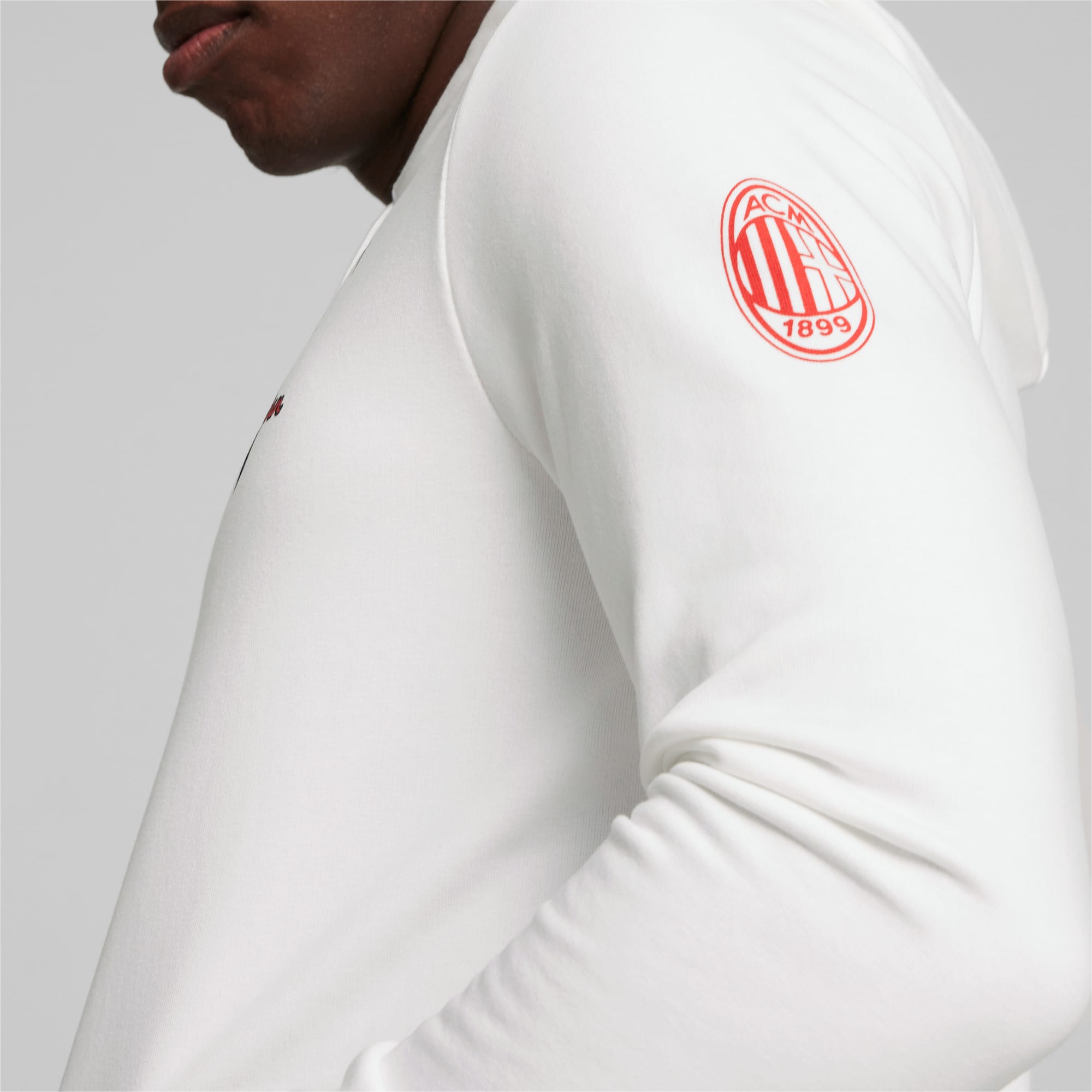 Men's PUMA AC Milan Ftblicons Hoodie, White, Size XS, Clothing