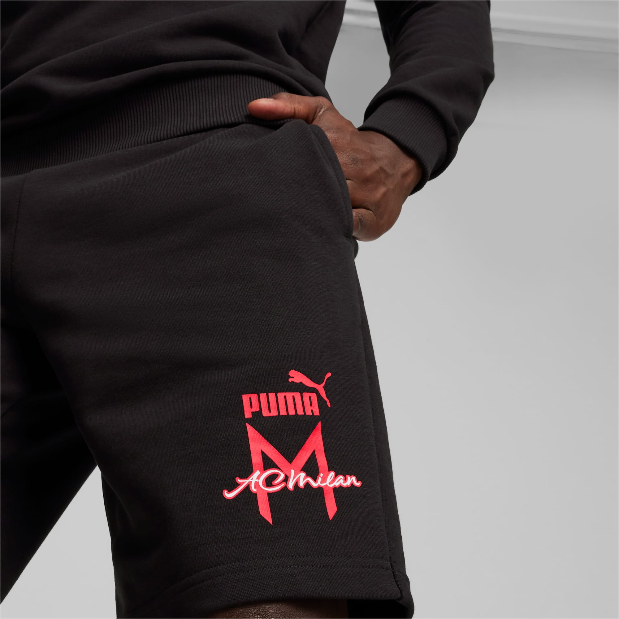 Men's PUMA AC Milan Ftblicons Shorts, Black, Size S, Clothing