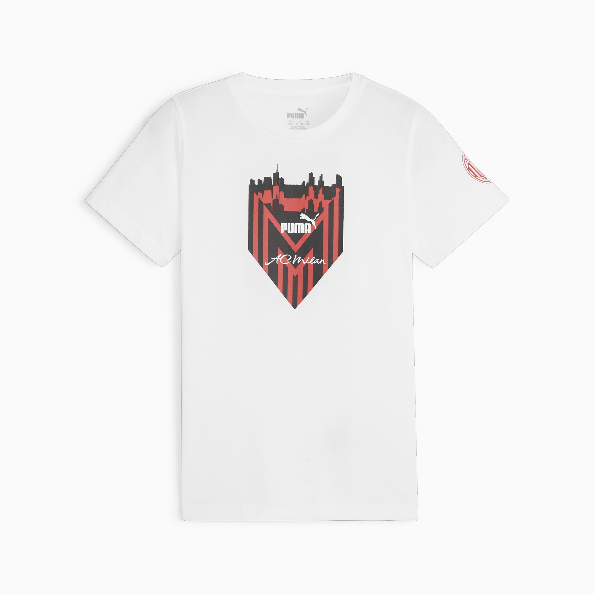 PUMA AC Milan Ftblicons Youth T-Shirt, White, Size 128, Clothing