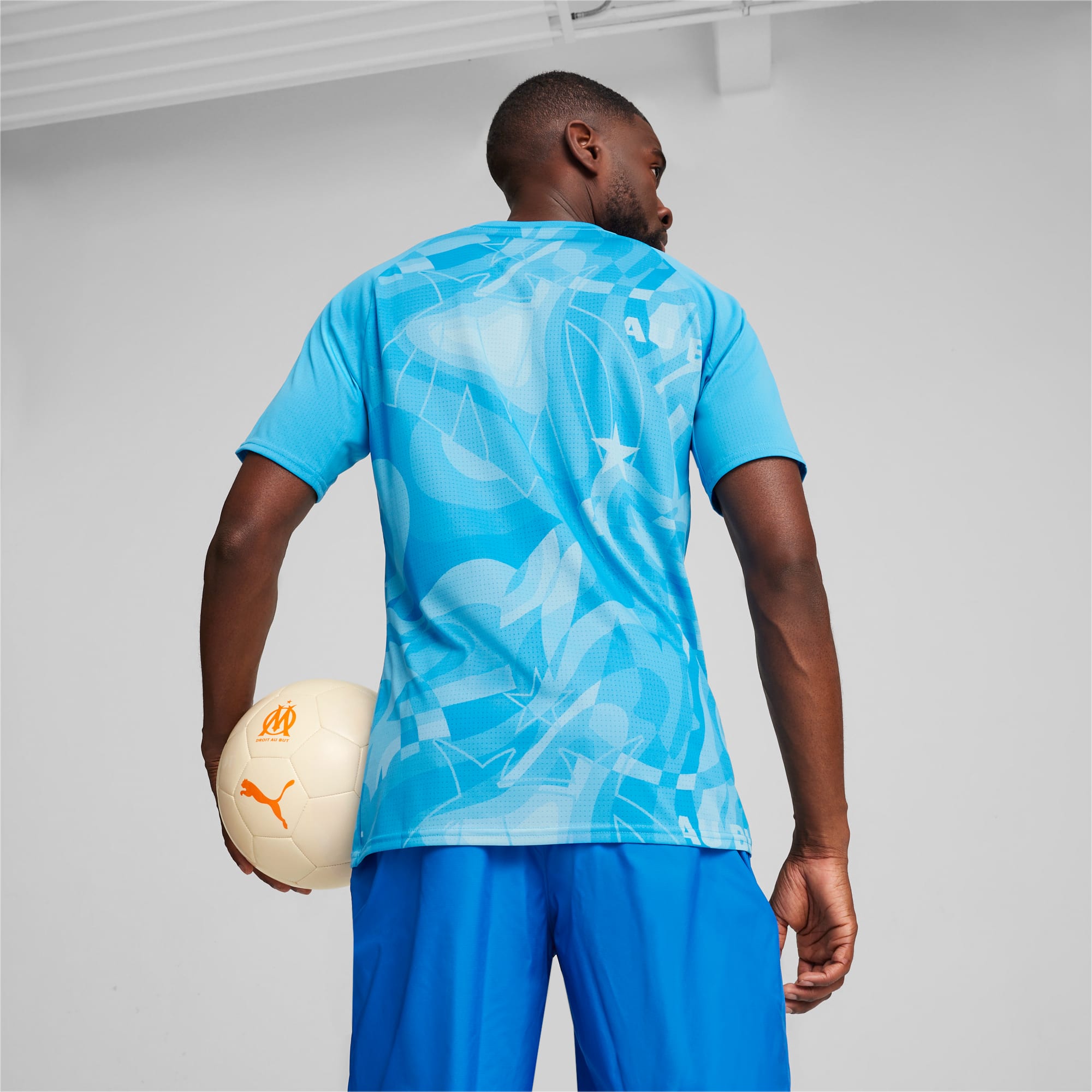 Men's PUMA Olympique De Marseille Pre-Match Jersey, Royal Blue, Size 3XL, Clothing