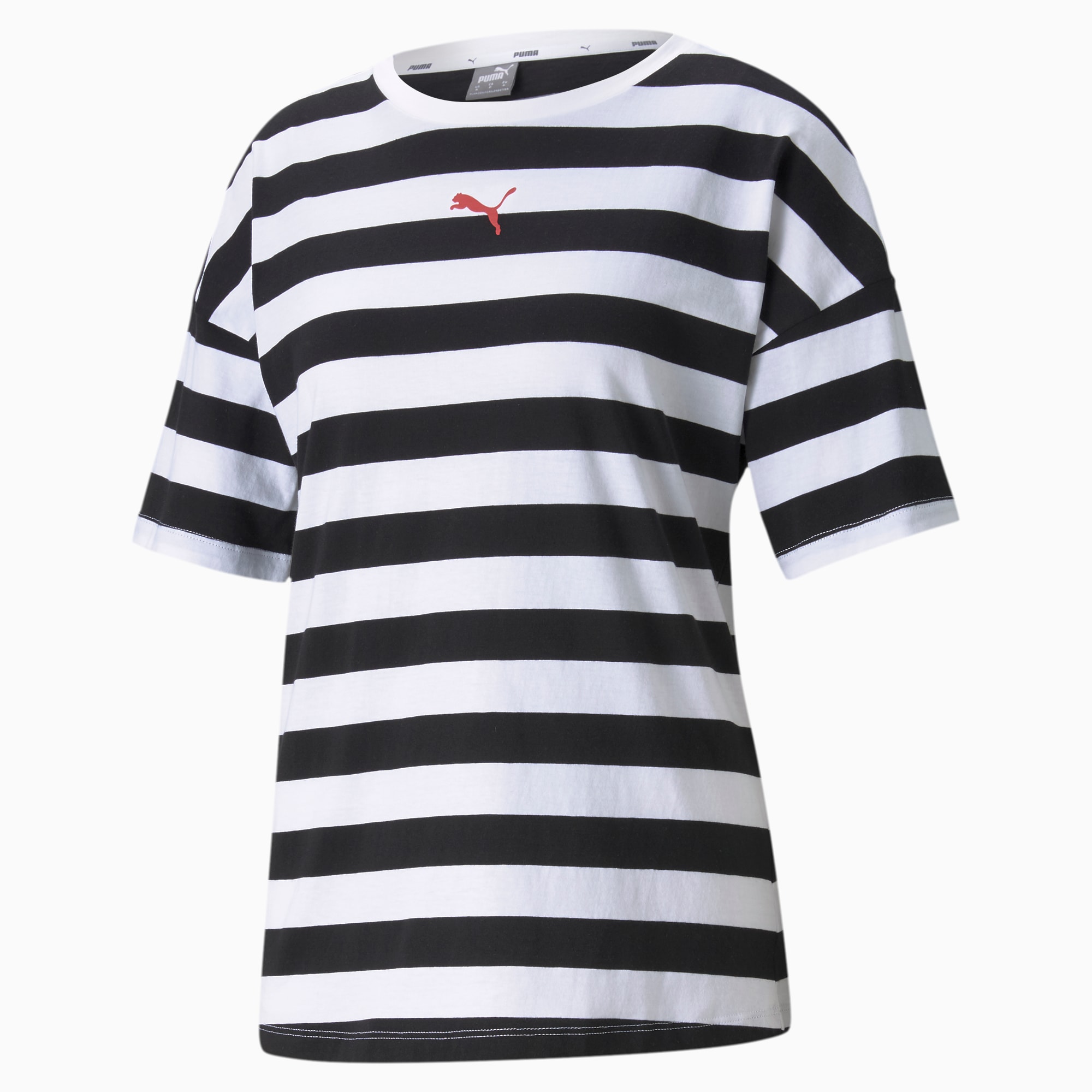 Summer Stripes T-shirt met print dames, Zwart, Maat S | PUMA