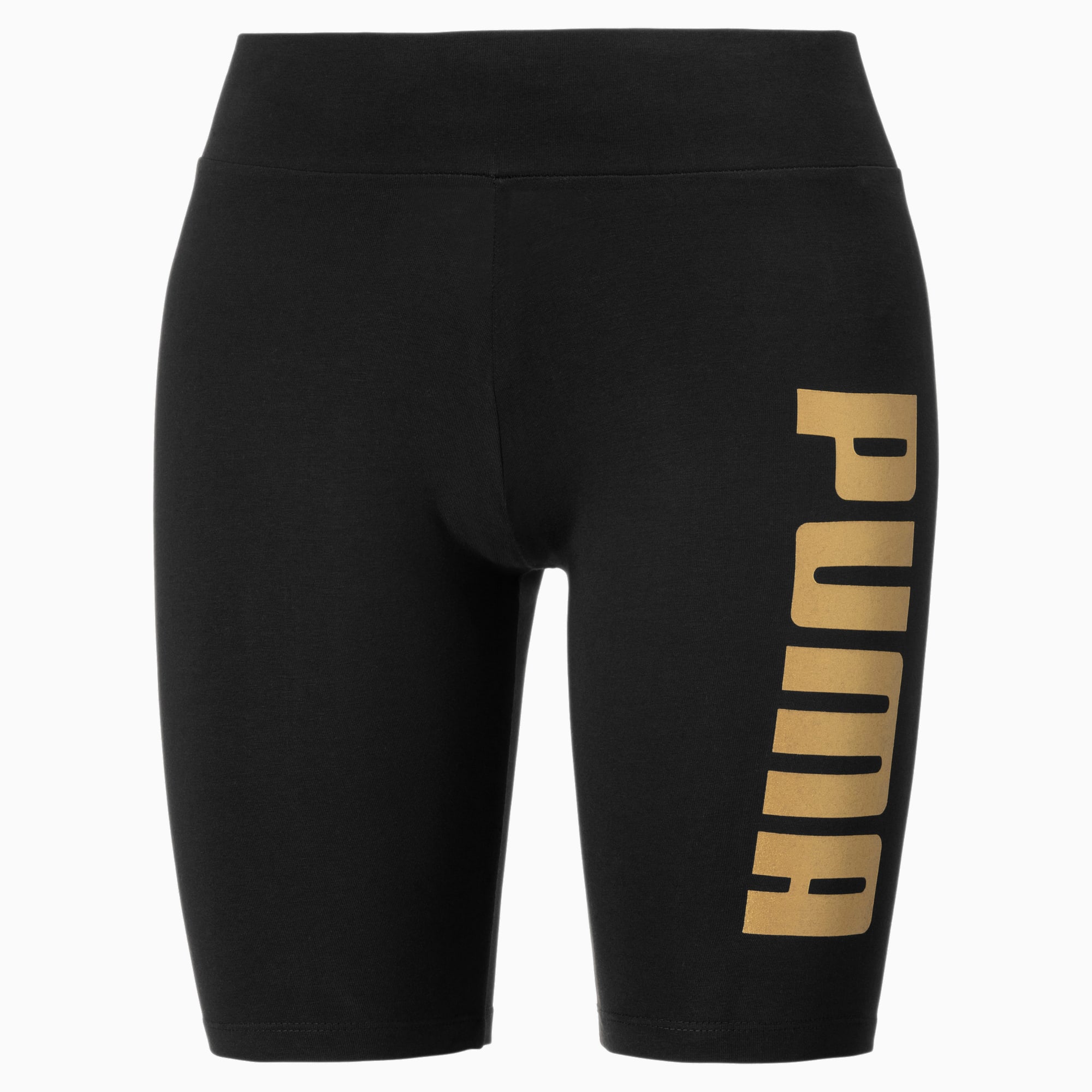 PUMA Collant court Metallic Branded pour Femme, Noir/Or, Taille S, Vêtements